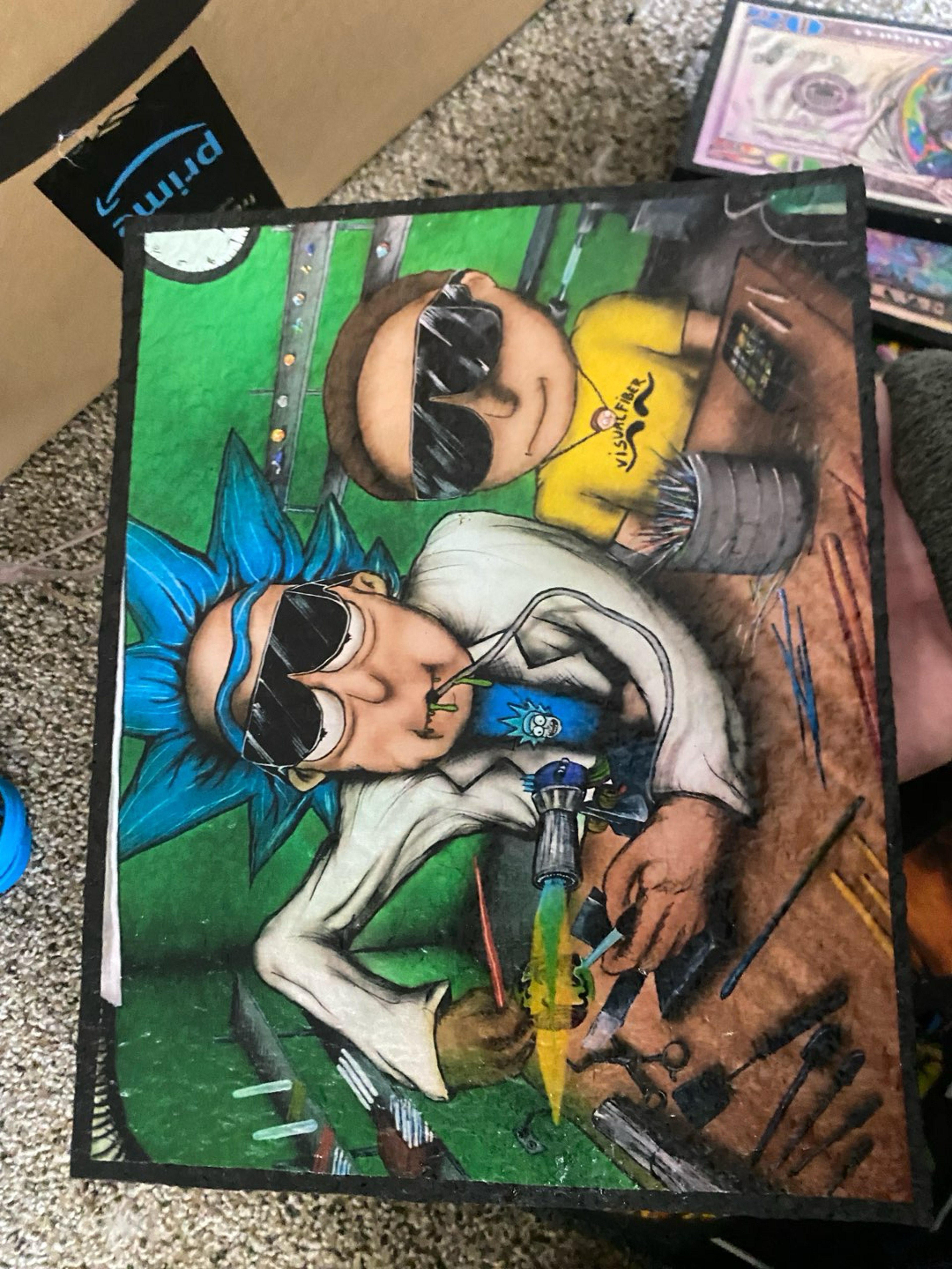 Preview pic of rick and morty blowing glass dabmat