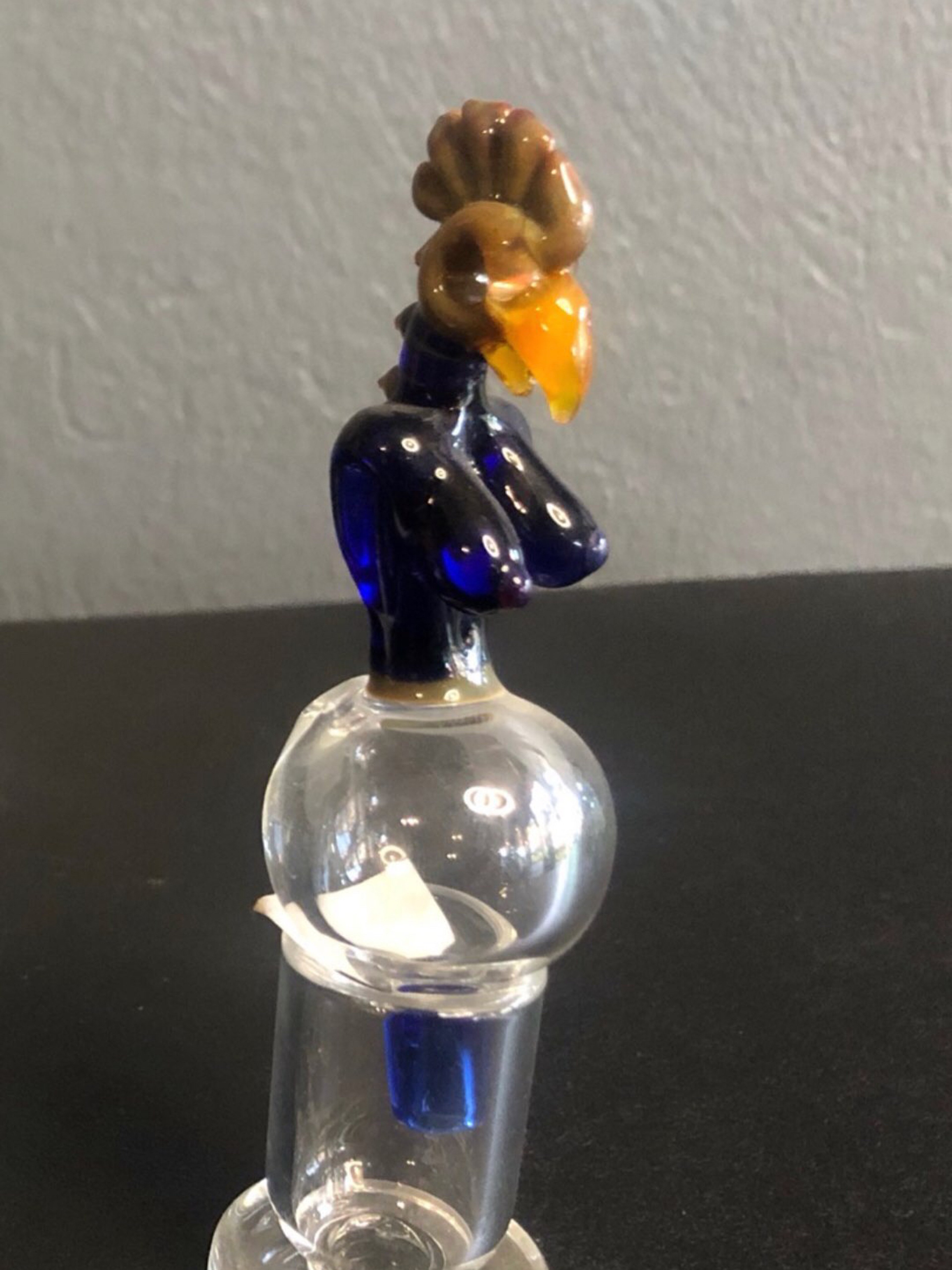 Preview pic of Bird Goddess by Homie G Glass Bubble Cap - Blue