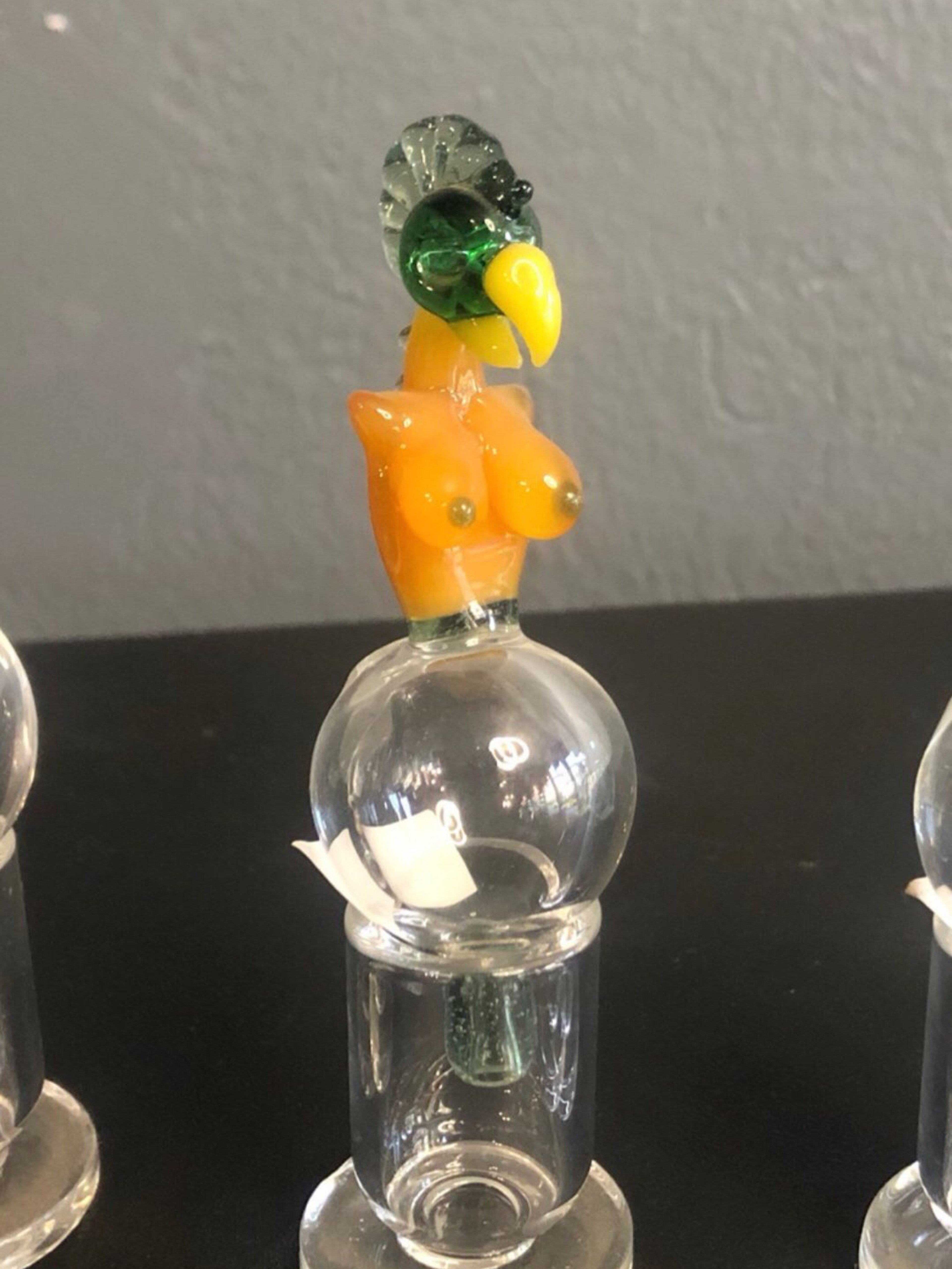 Preview pic of Bird Goddess by Homie G Glass Bubble Cap - Green