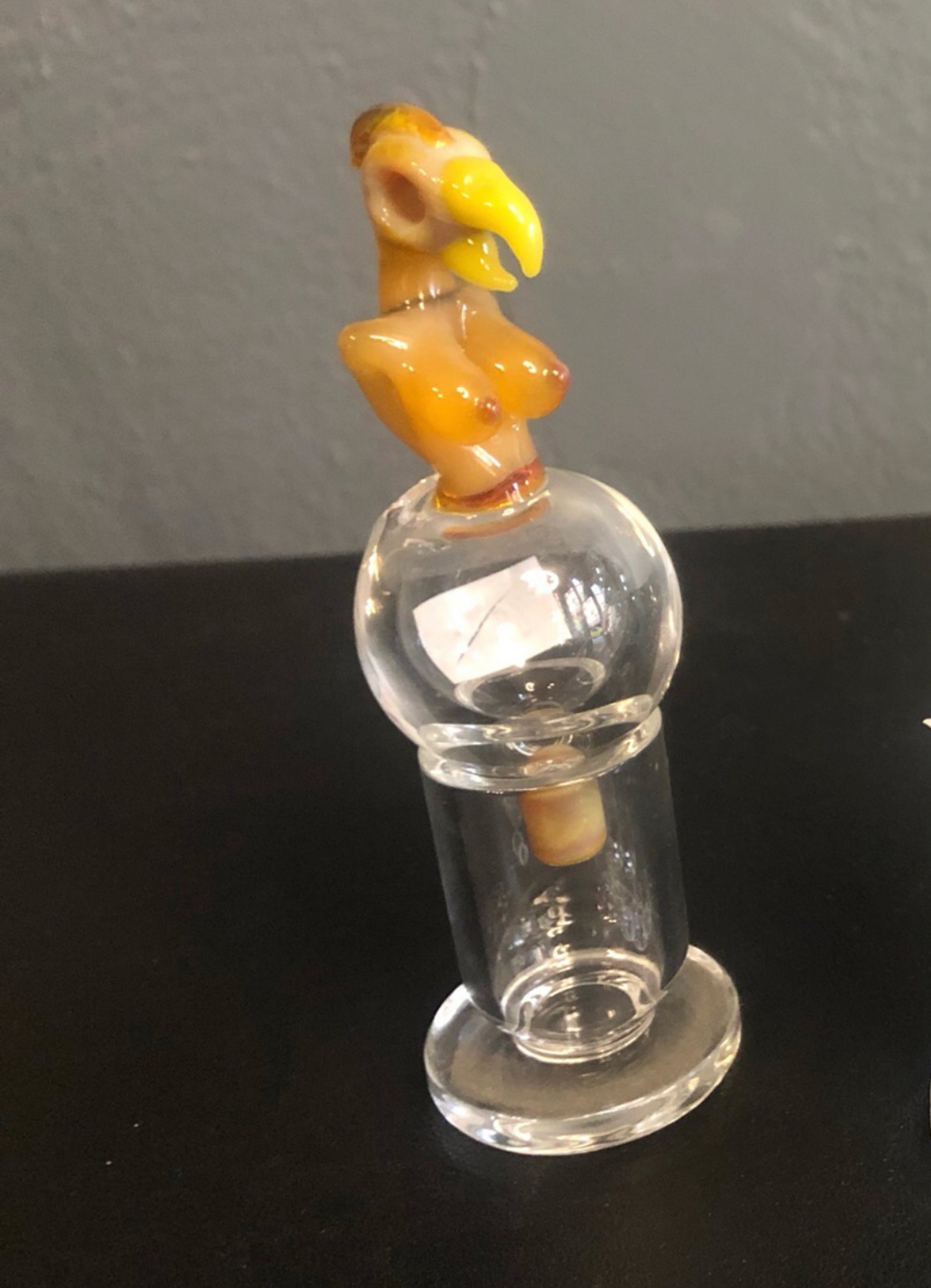 Preview pic of Bird Goddess by Homie G Glass Bubble Cap - Brown