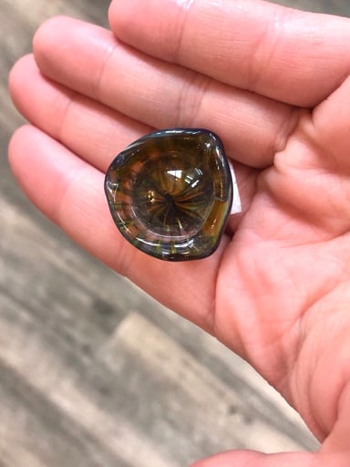 Preview pic of Handblown Glass Micro Mini Ashtray - Jungle Green