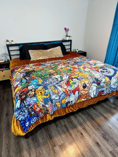 Preview pic of Vincent Gordon "Cartoon Gumbo" Blanket - Horizontal