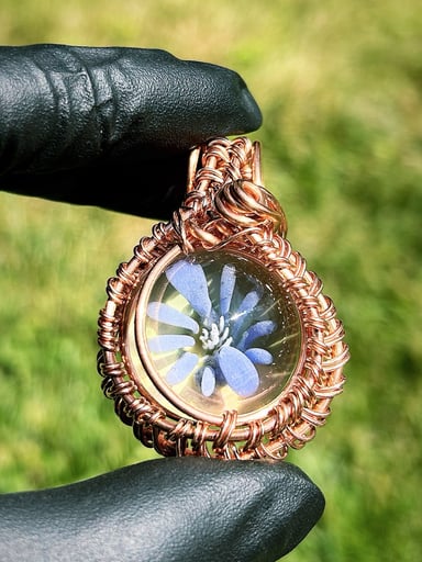 Preview pic of Marvinsglass classic copper wrap Pendant!