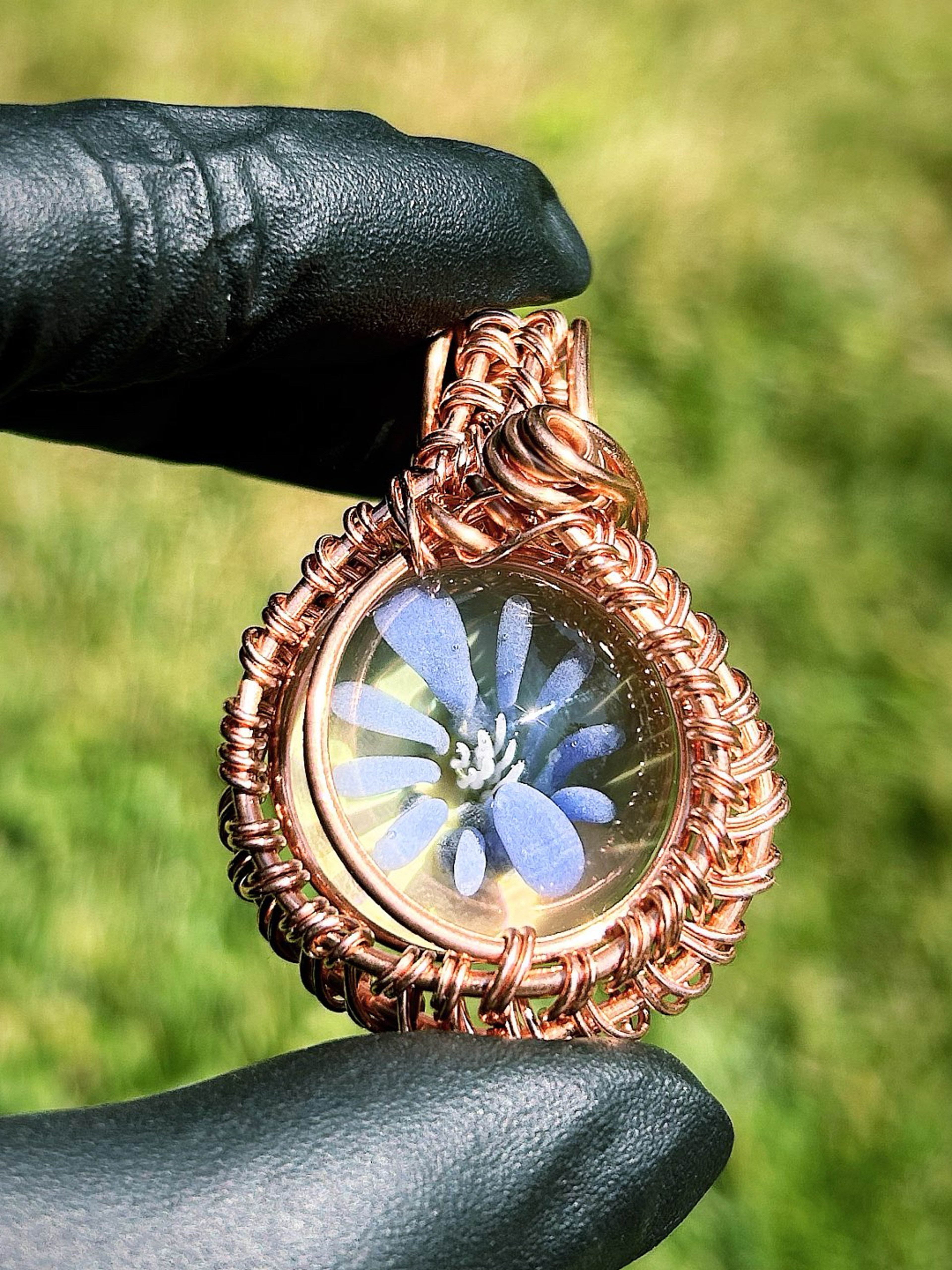 Preview pic of Marvinsglass classic copper wrap Pendant!