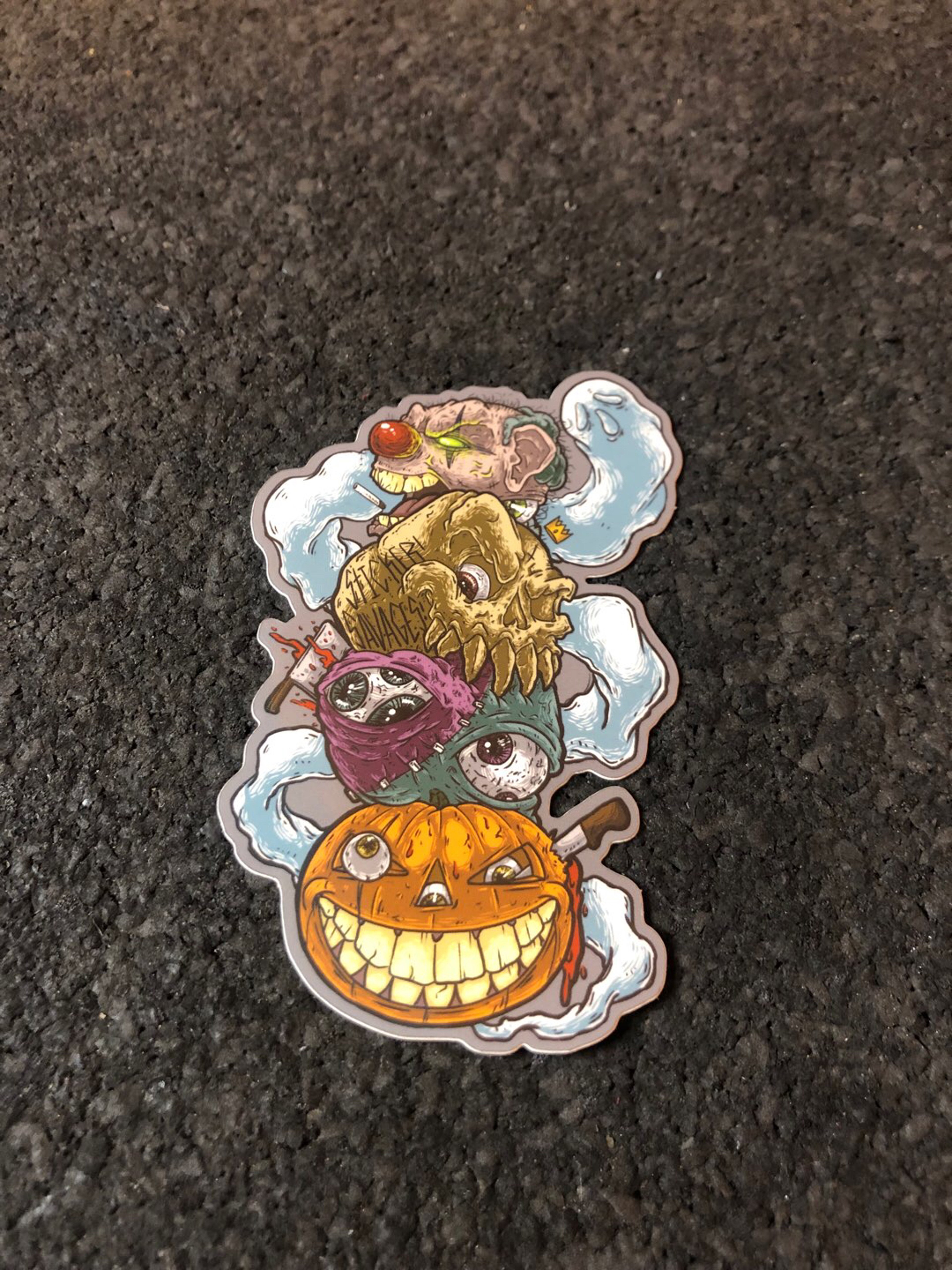 Sticker Savages Halloween Head Stack Sticker image 0