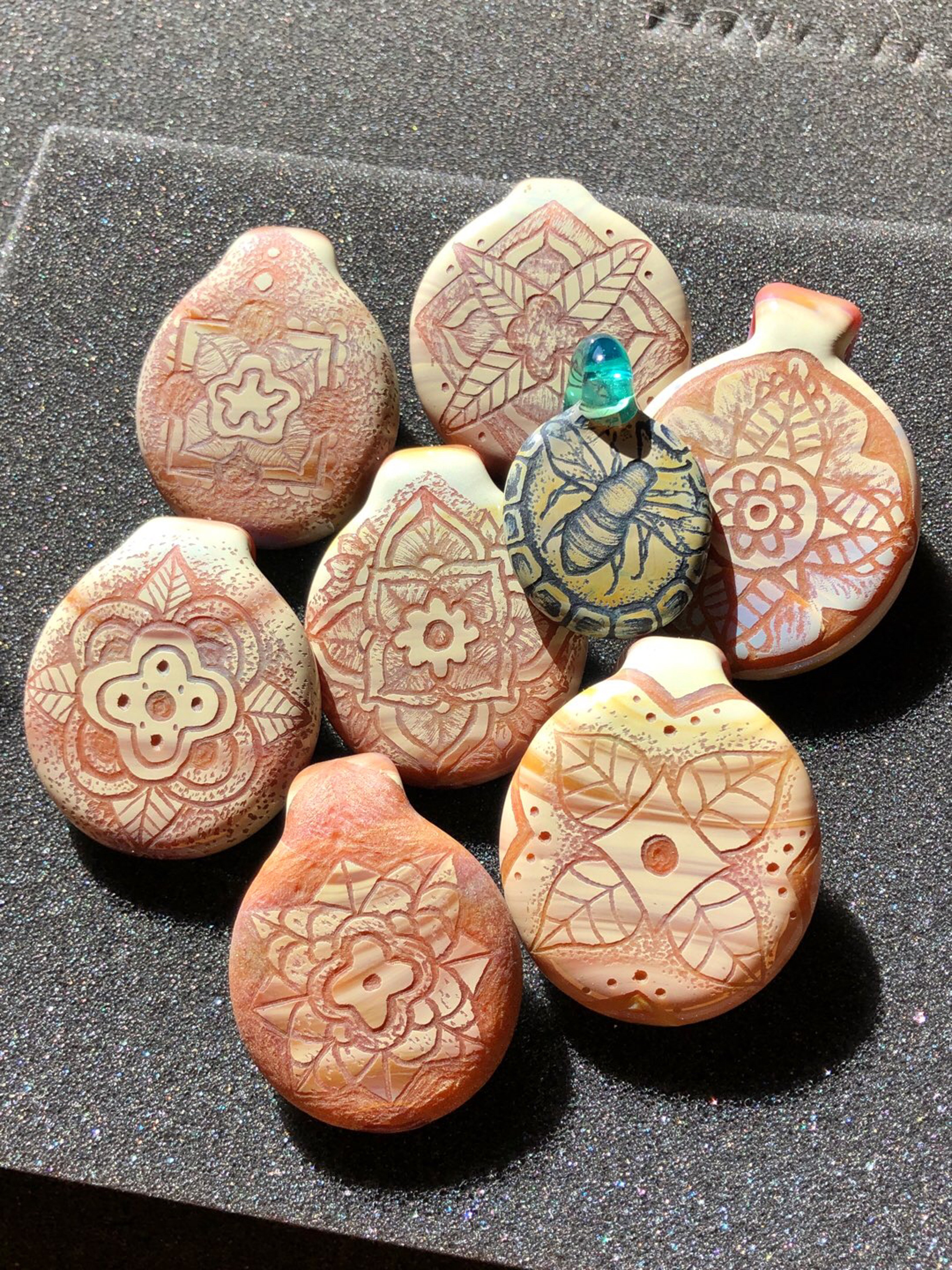 Preview pic of Caramel Mandala Pendants