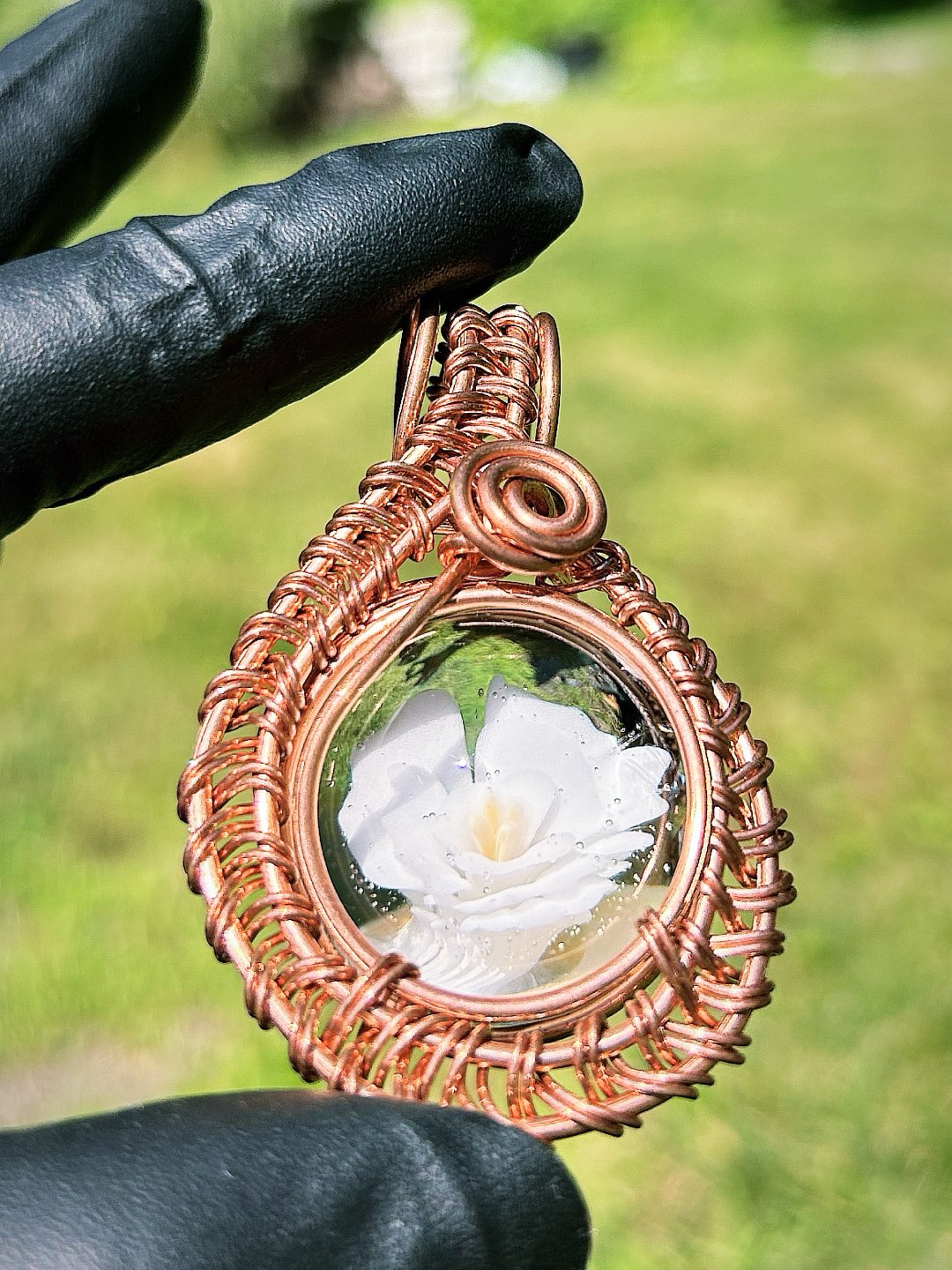 Preview pic of Marvinsglass Classic Copper Wrap Pendant!