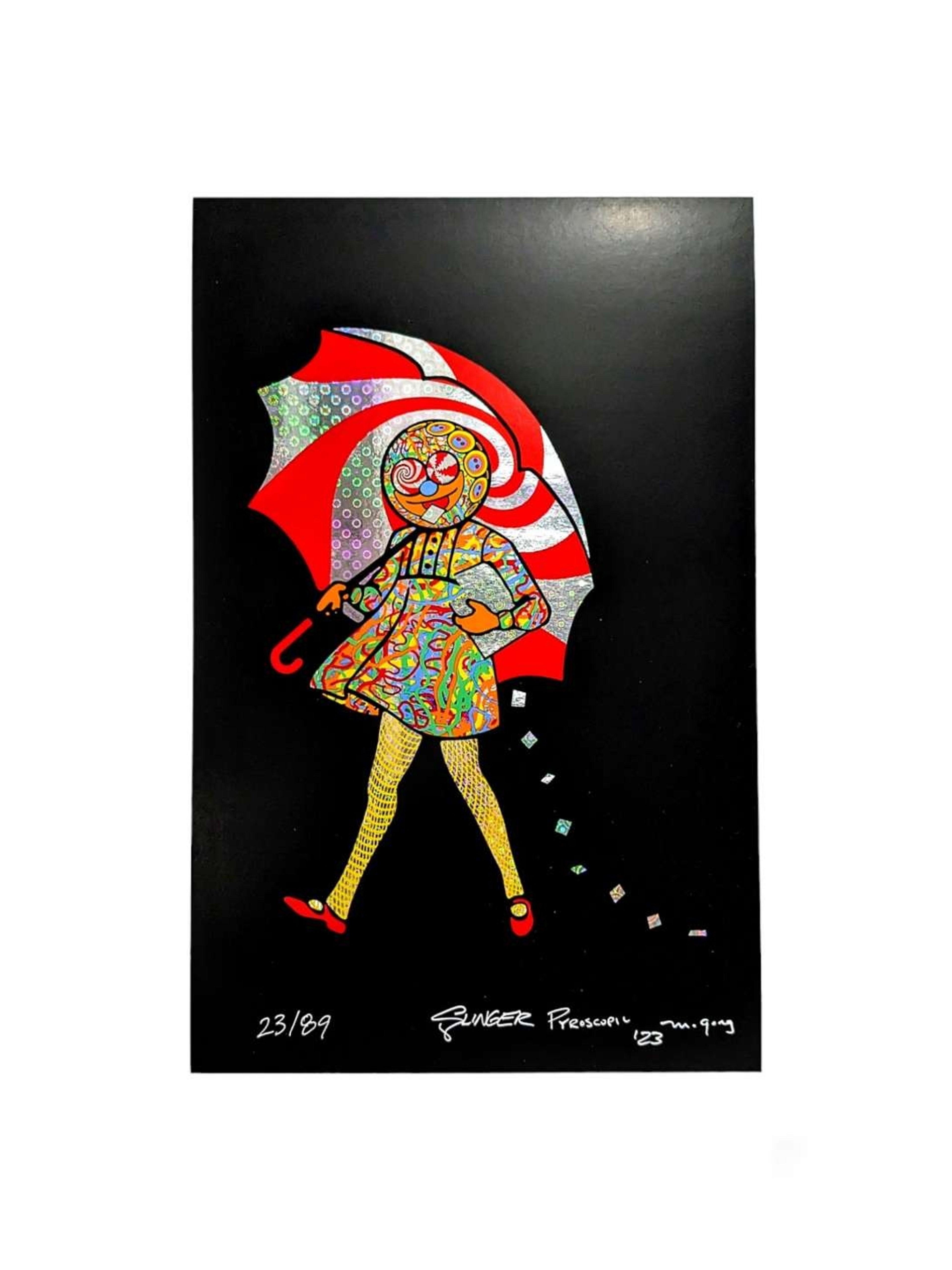 Preview pic of Slinger x Original Gongster x Pyroscopic "Acid Eater Girl" (Circles) Foil Print