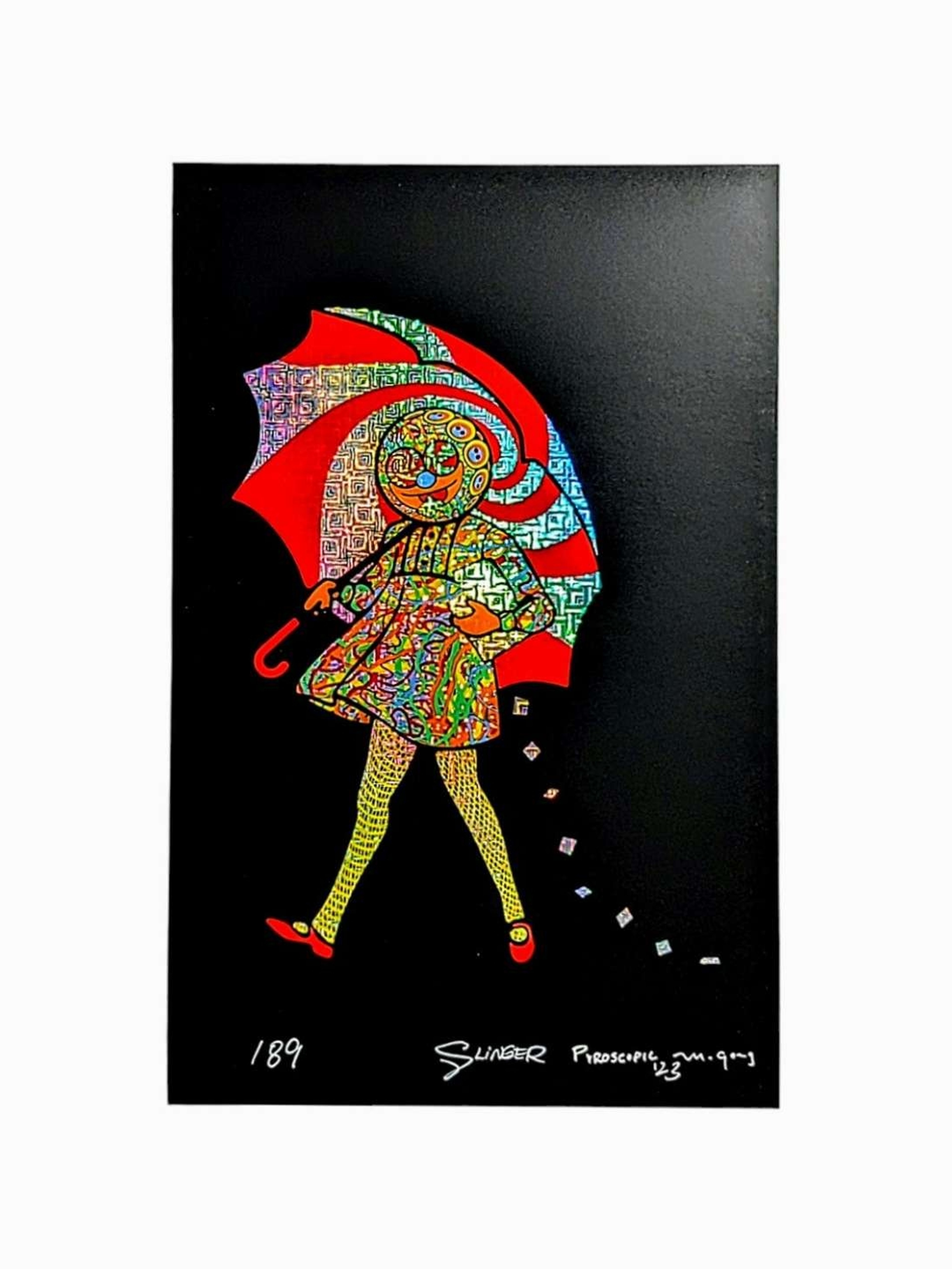 Preview pic of Slinger x Original Gongster x Pyroscopic "Acid Eater Girl" (Squares) Foil Print