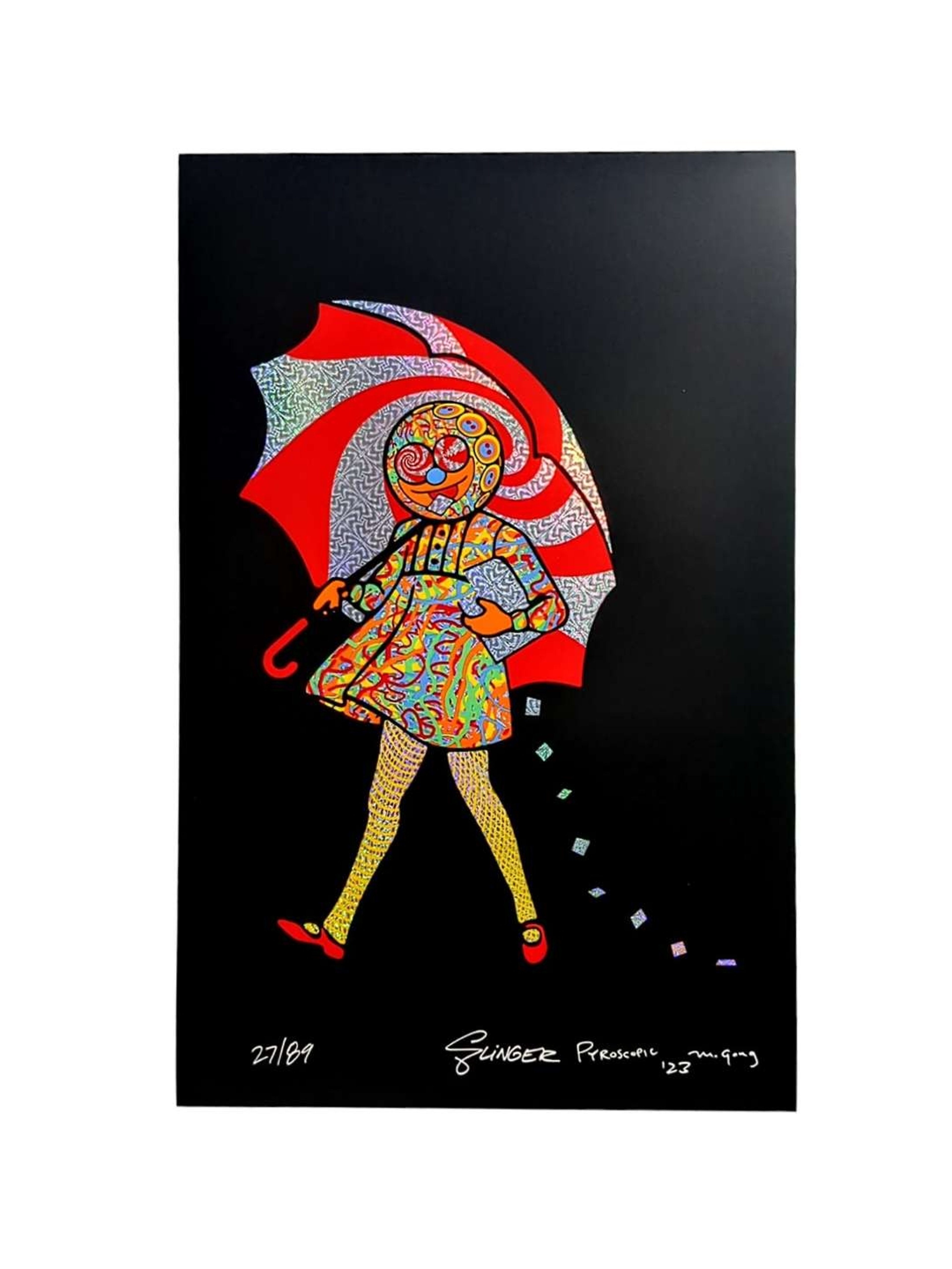 Preview pic of Slinger x Original Gongster x Pyroscopic "Acid Eater Girl" (Squiggles) Foil Print