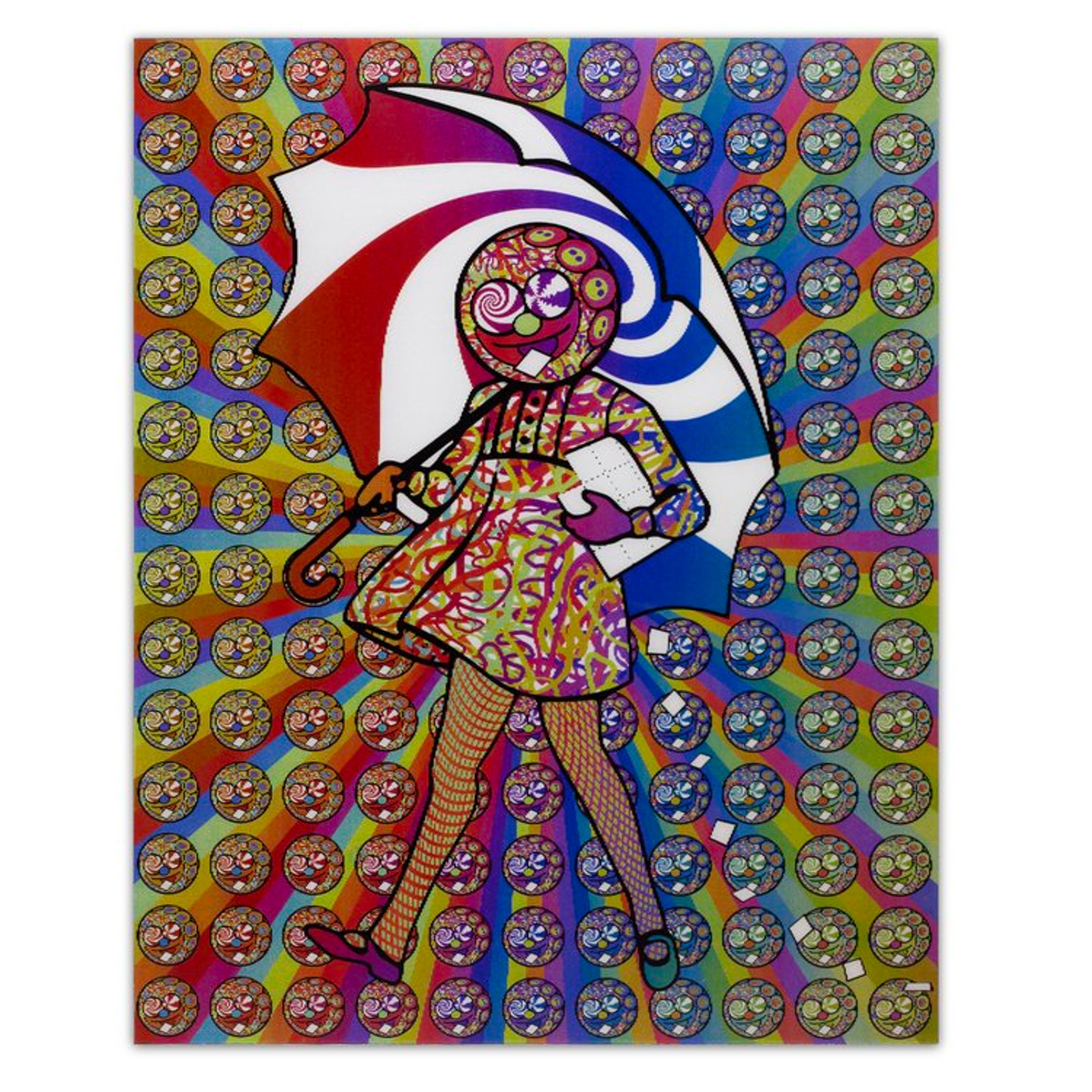 Preview pic of Slinger x Original Gongster x Pyroscopic "Color Shift (Acid Eater Girl)" Lenticular Print