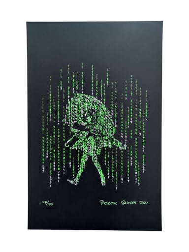 Preview pic of Slinger x Pyroscopic "Matrix Assault Girl" Print