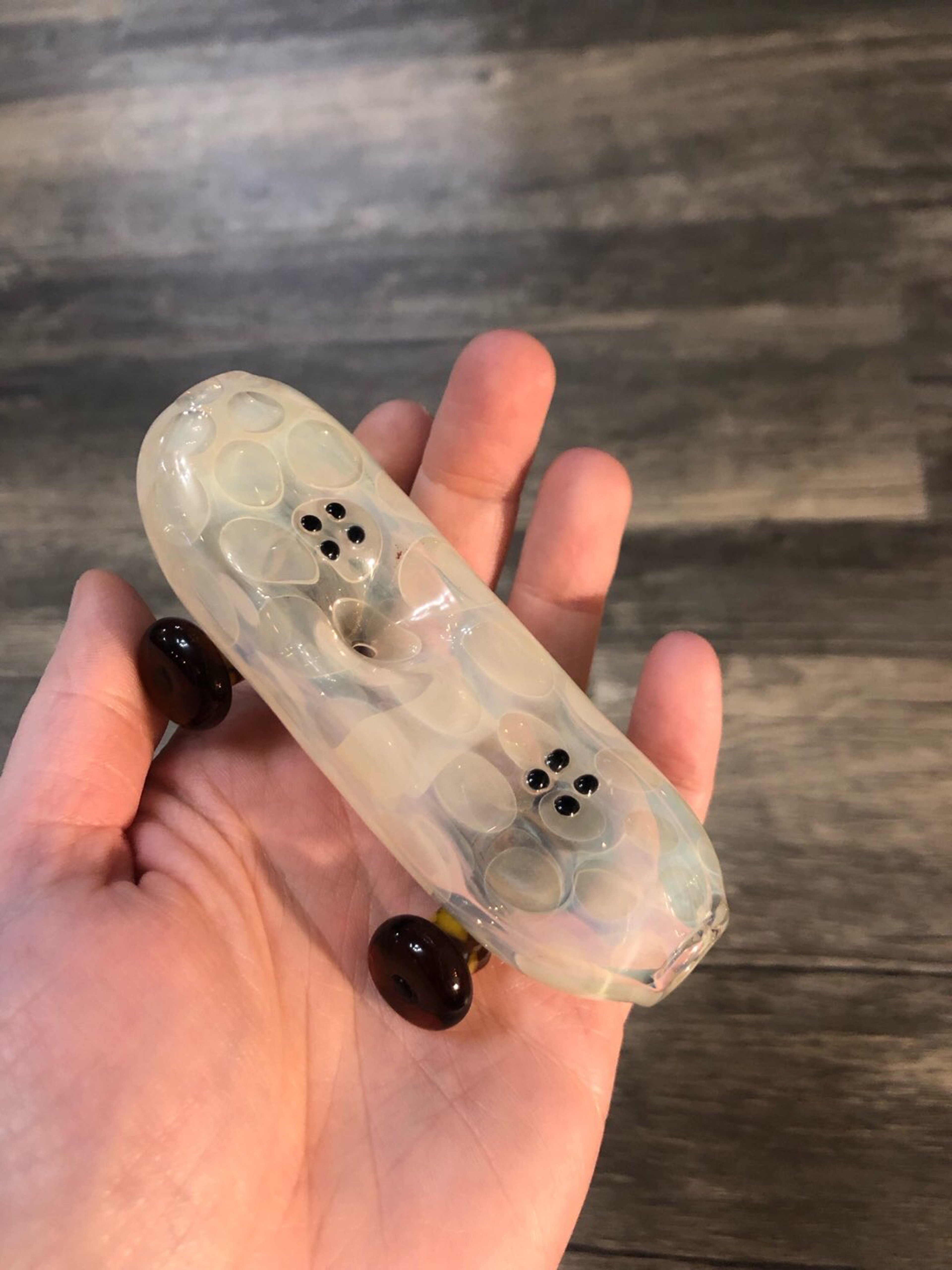Skateboard Glass Hand Pipe by Shackk Glass image 0