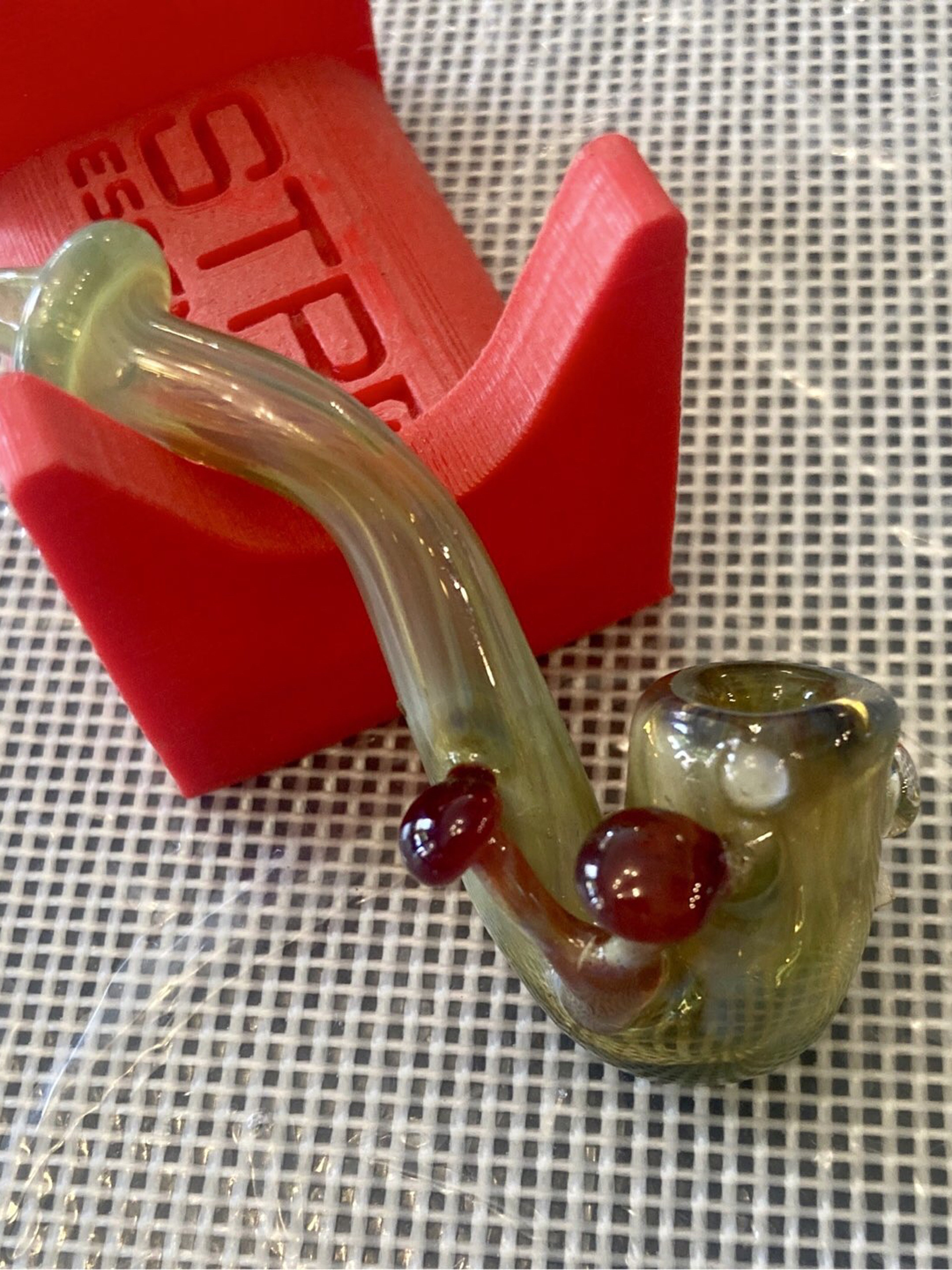 Preview pic of Green Fume Shrooms Mini Sherlock Pipe