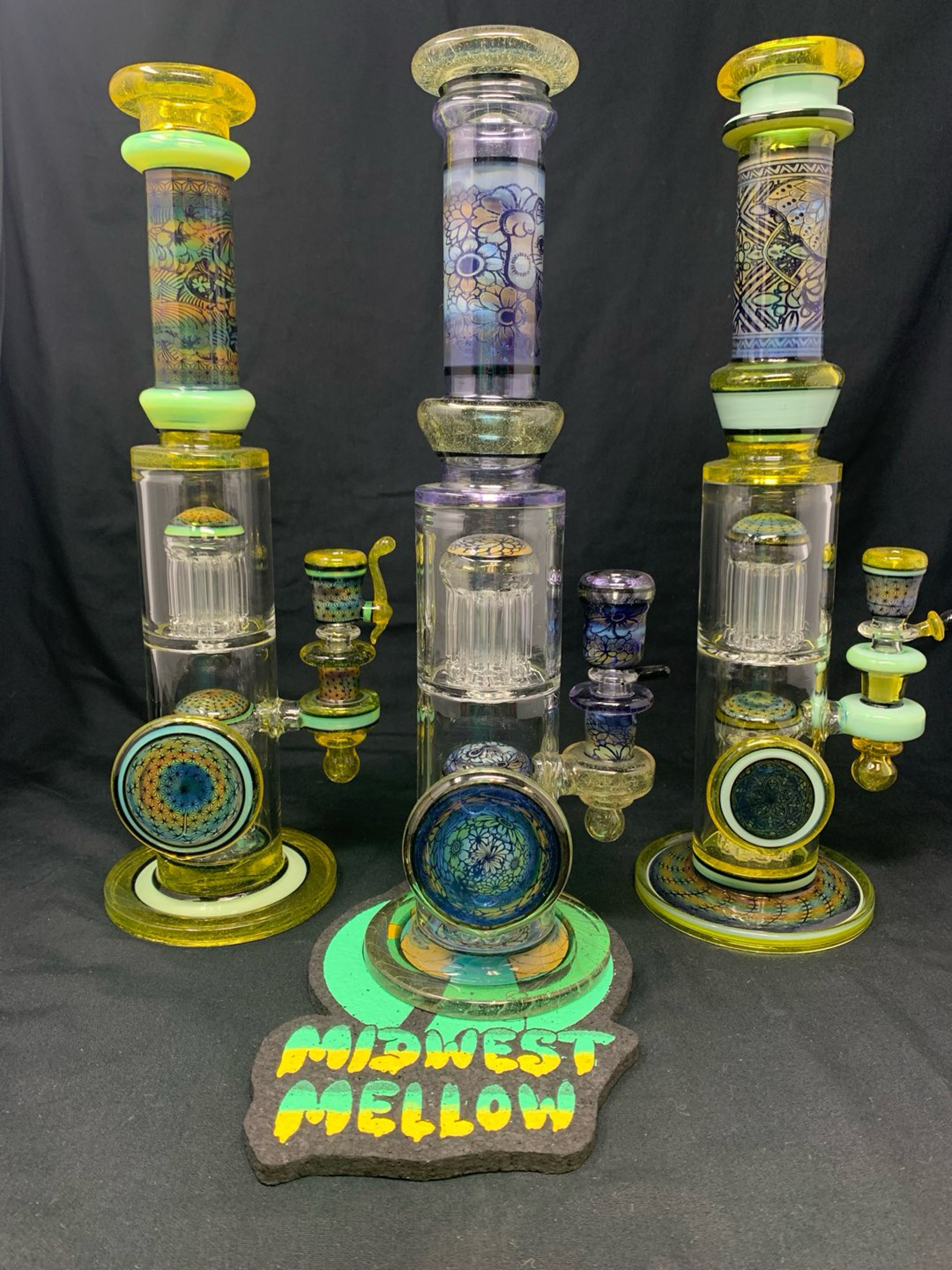 Preview pic of Headman Heady Engraved Double Perc Tubes