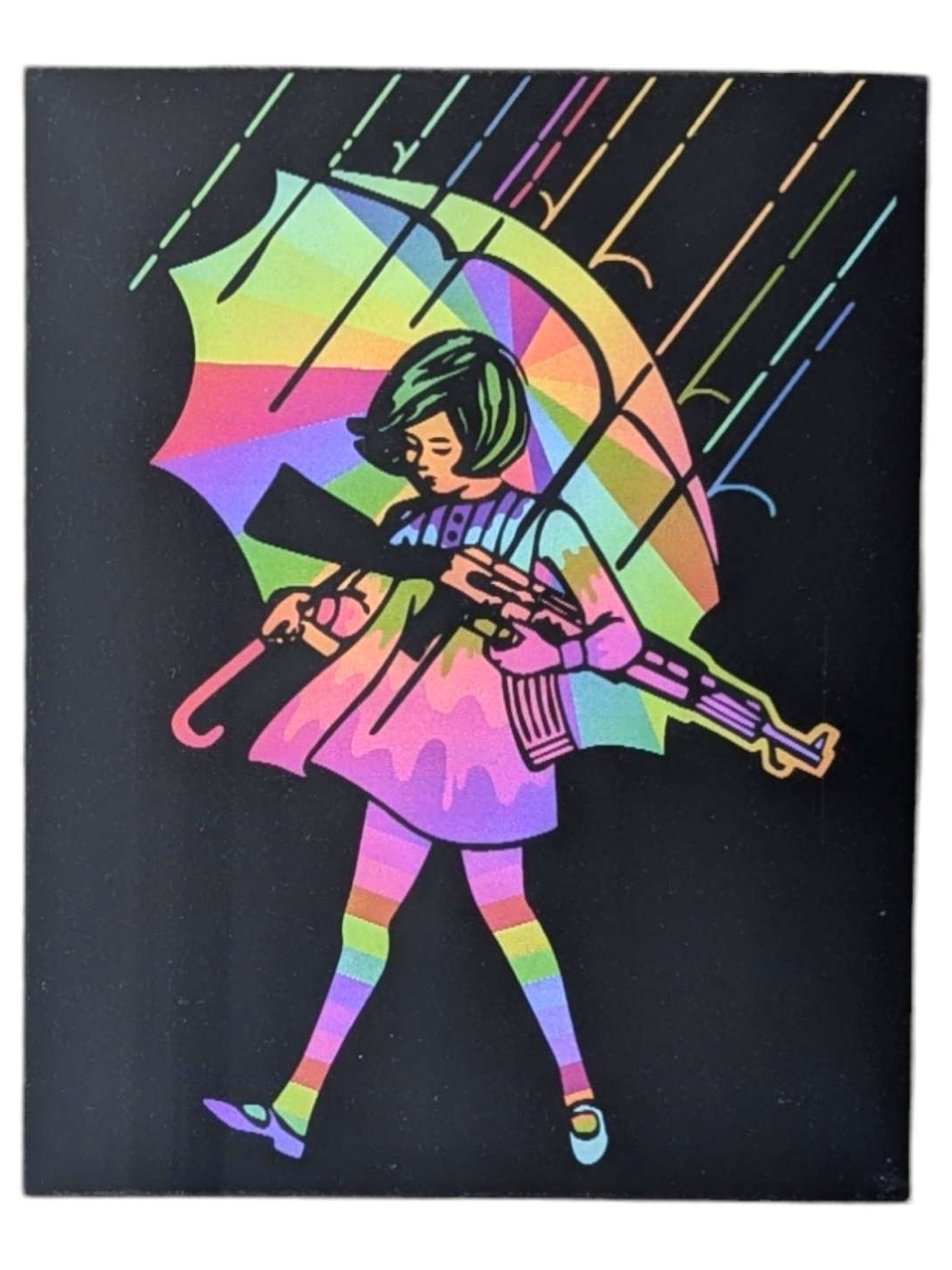 Preview pic of Slinger x Wookerson Untitled (Rainbow Assault Girl) Lenticular Print