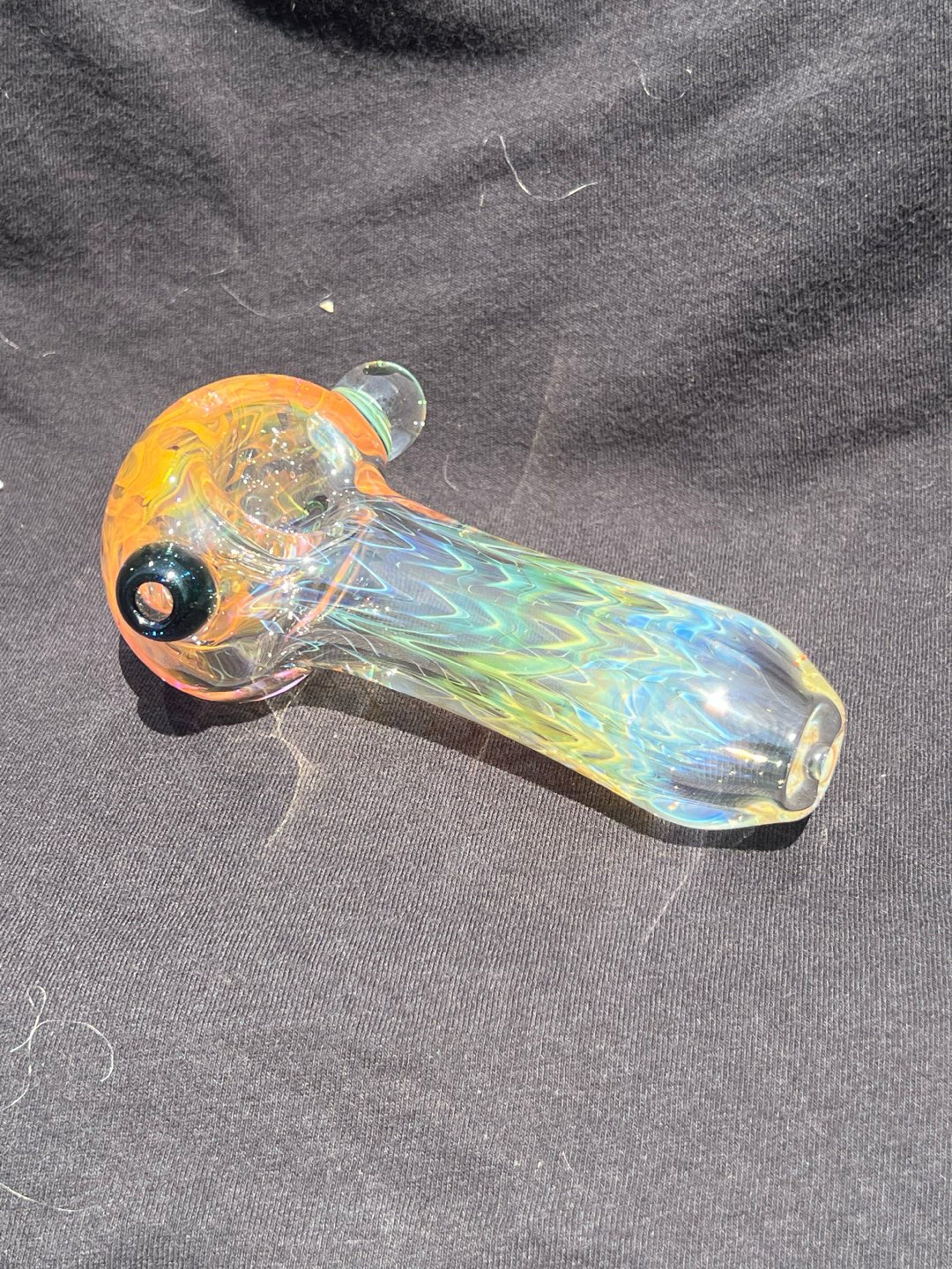 Preview pic of Silver and gold fumed spoon pipe.