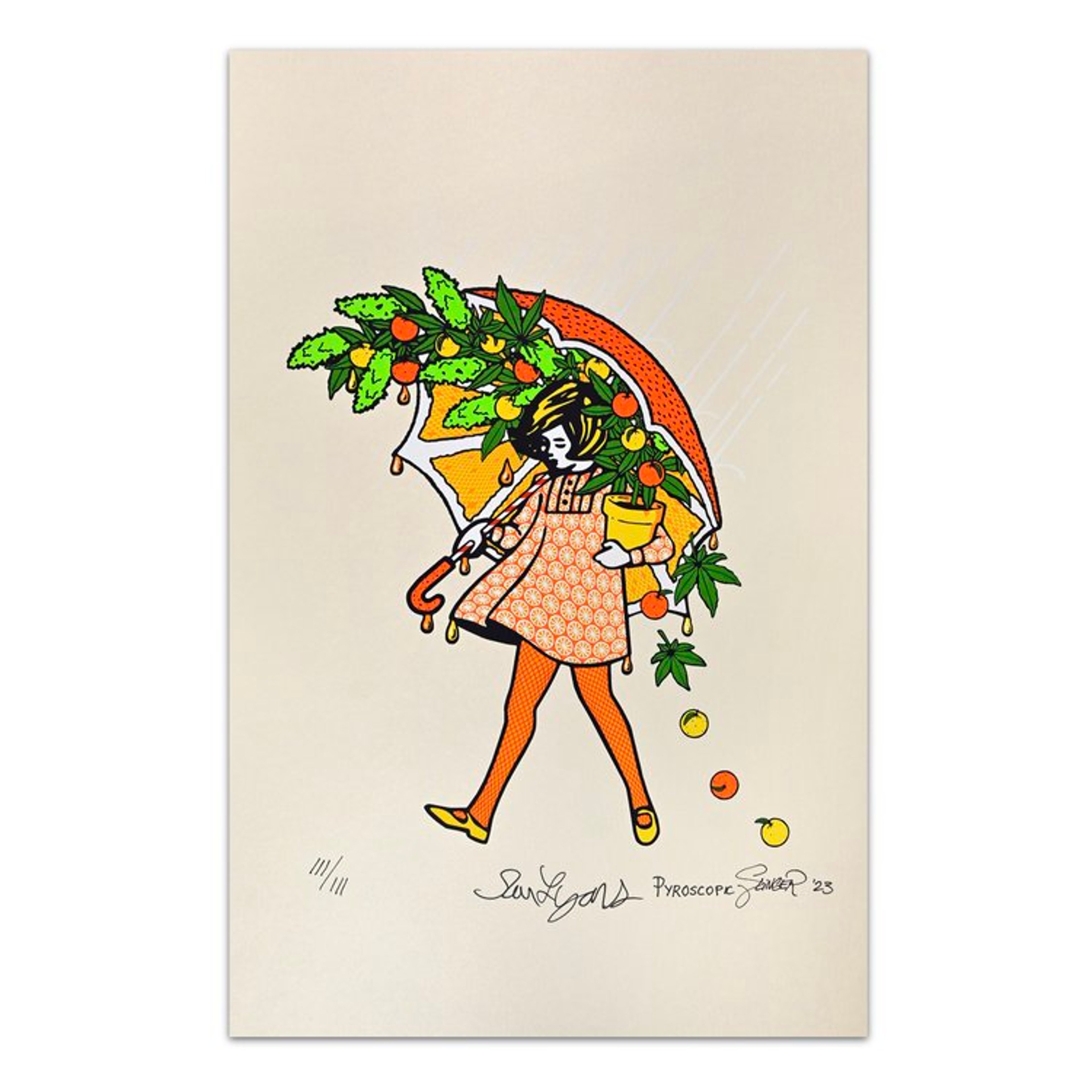 Preview pic of Slinger x Sam Lyons x Pyroscopic "Citrus Terp Girl" Print