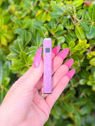 Preview pic of 510 Threaded Light Pink Glitter Battery