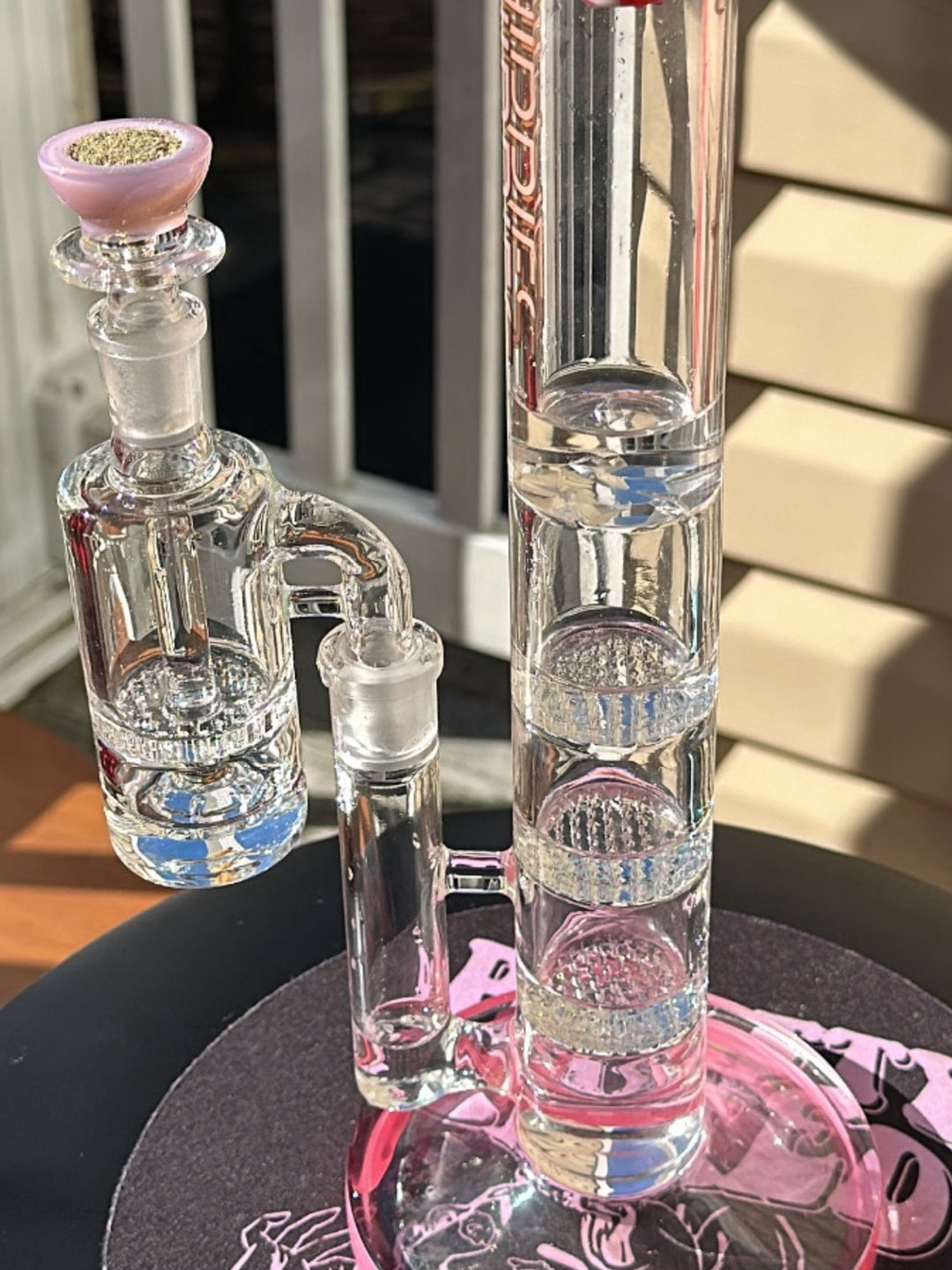 Preview pic of PINK TRIPLE HONEYCOMB PERC STRAIGHT TUBE
