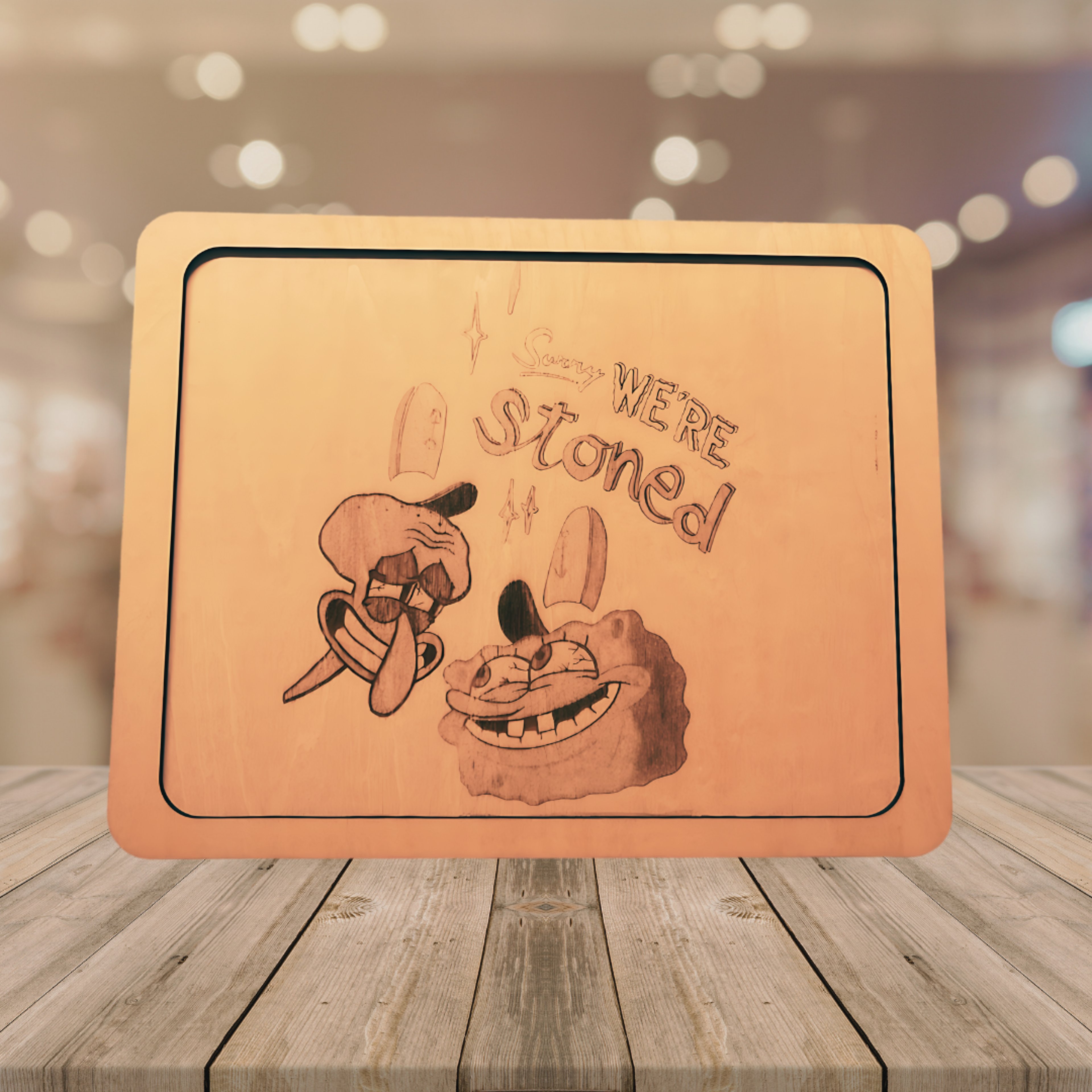 Preview pic of Spongebob Engraved Wood Rolling Tray