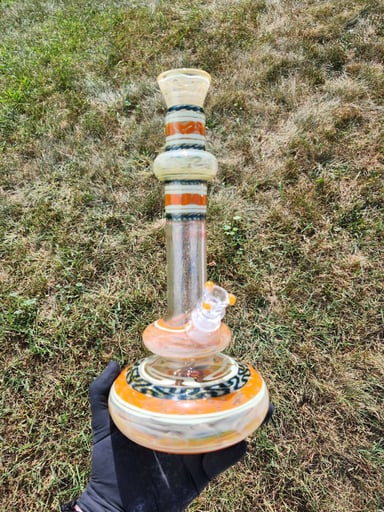 Preview pic of HVY GLASS 16"  WORKED DOUBLE BUBBLE