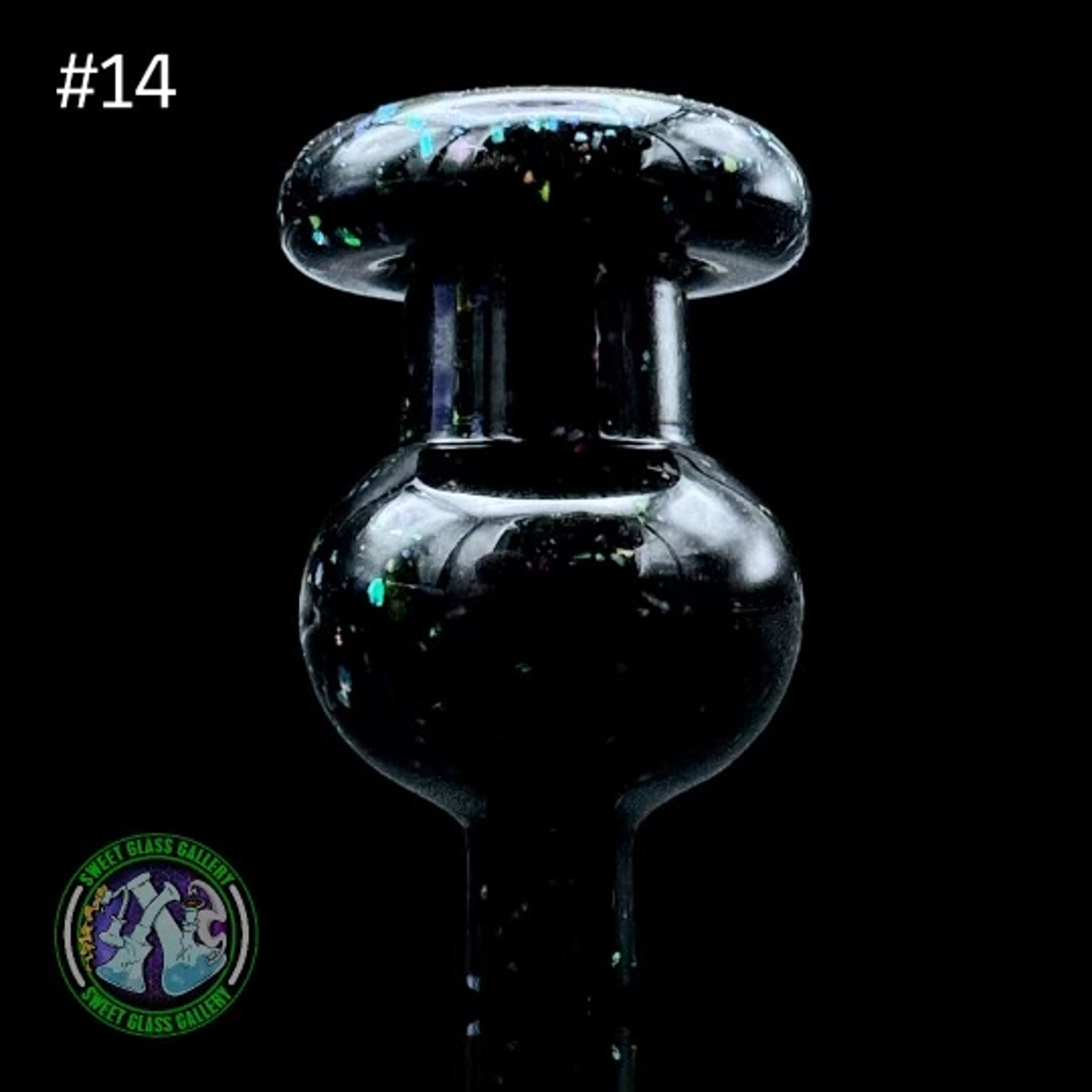 Preview pic of AJ Surf City Tubes - Puffco/Carta Carb Cap #14 - Jet Black Crushed Opal