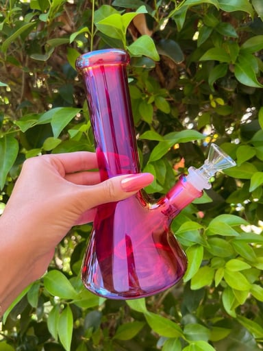 Preview pic of Red Fuchsia 8in Beaker Bong