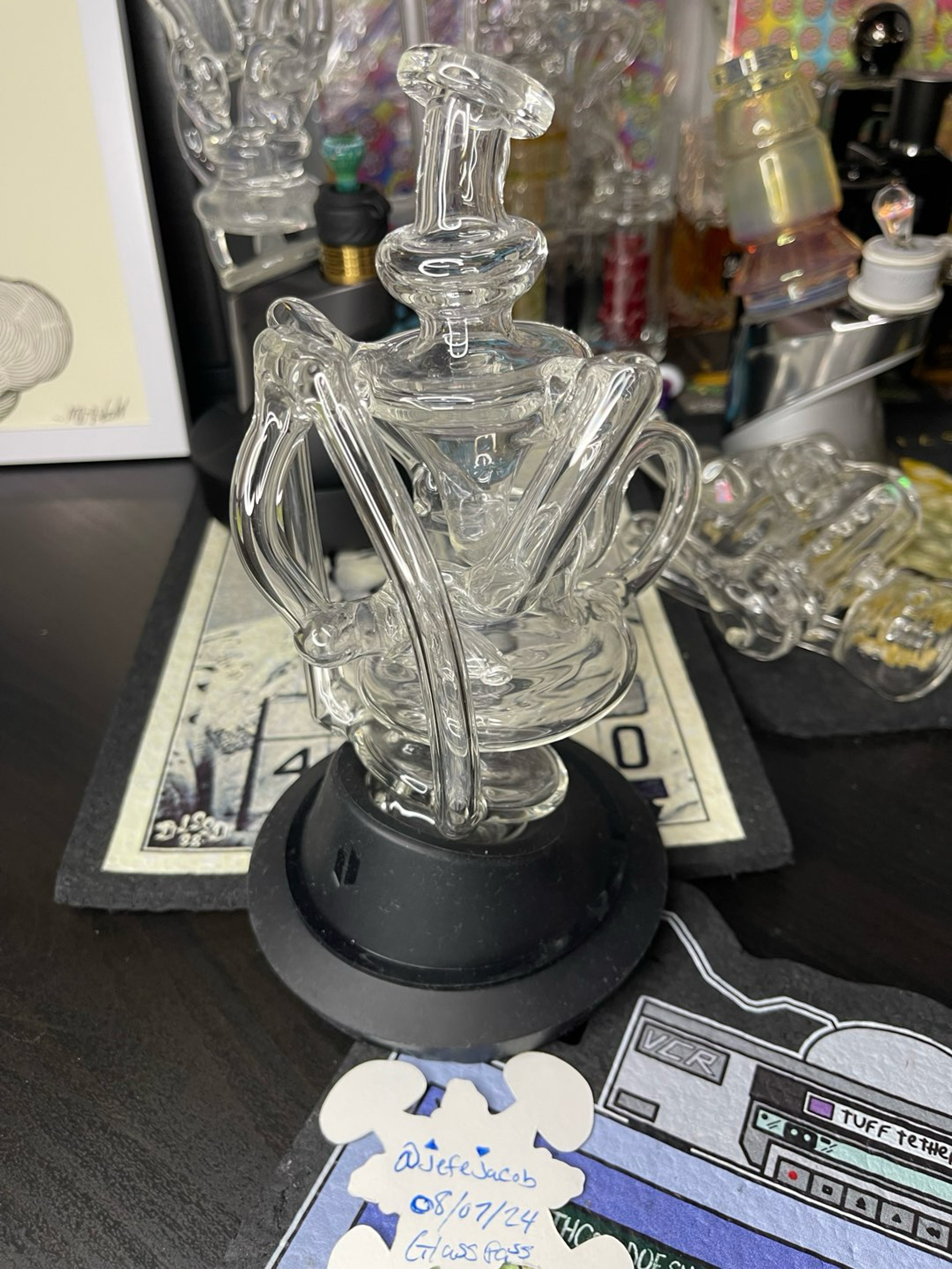 Preview pic of JF Glass 2x1 Recycler Clear Puffco Glass Top