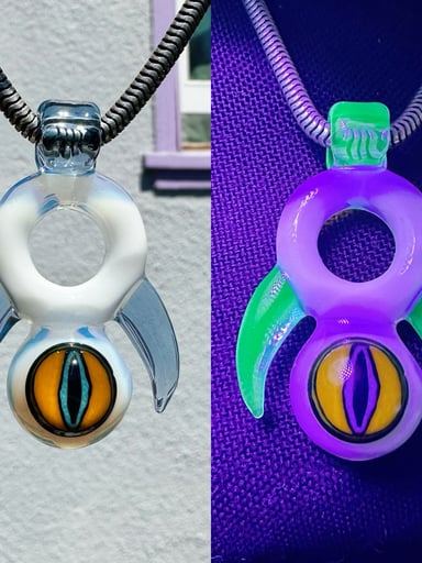 Preview pic of UV reactive pendant with Revere murrine