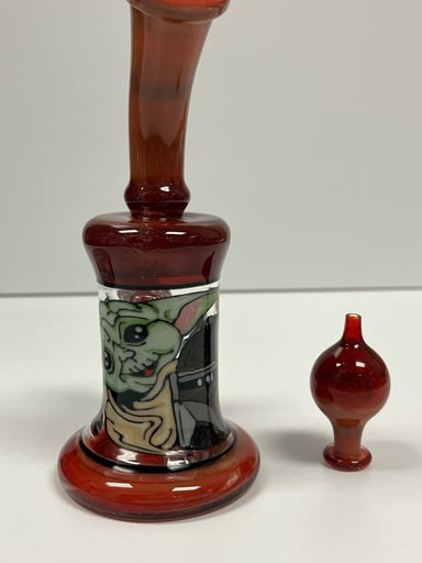 Preview pic of Windstar Glass Mandalorian and Grogu comes with matching bubble cap 14mm 90