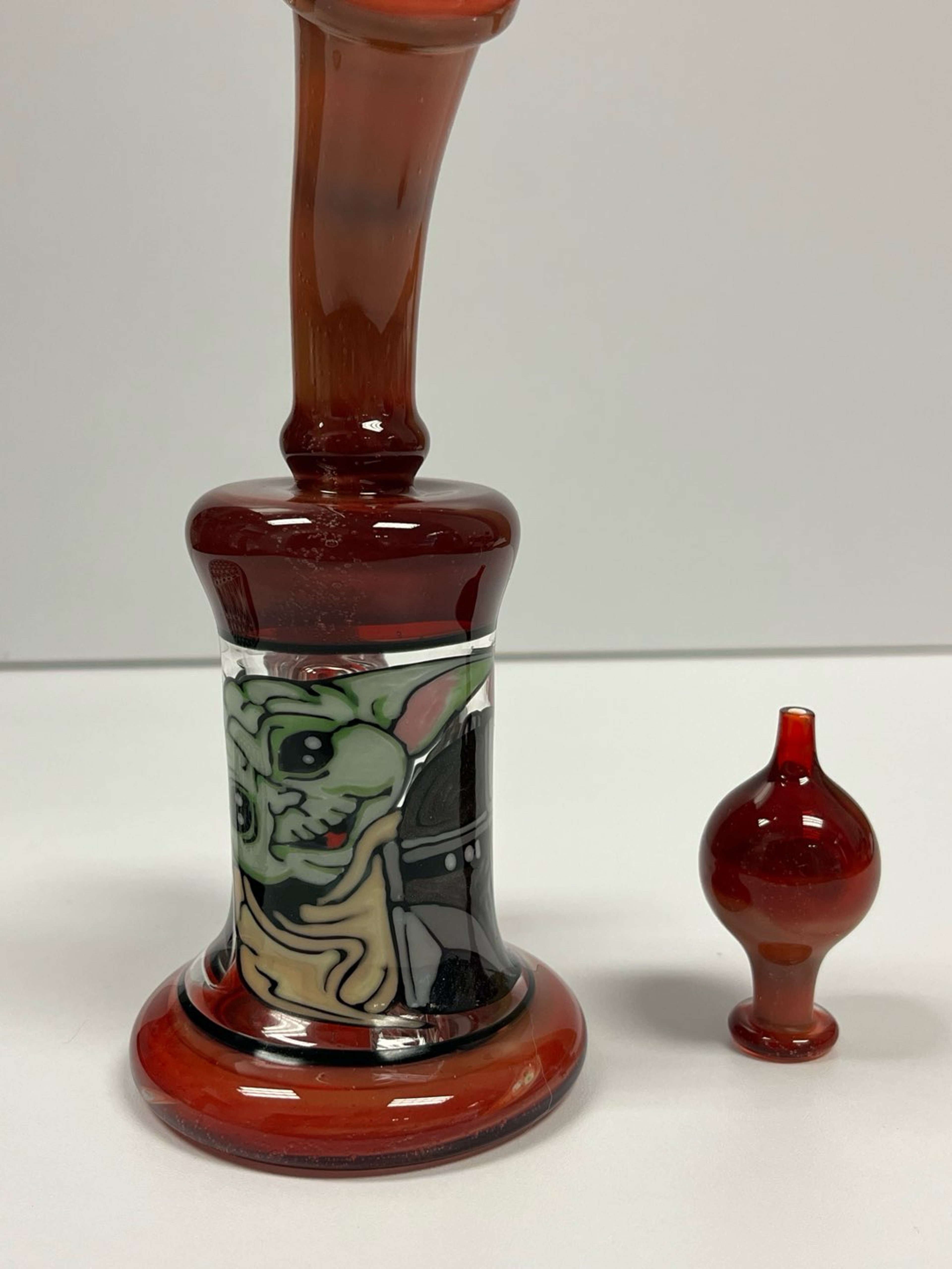 Preview pic of Windstar Glass Mandalorian and Grogu comes with matching bubble cap 14mm 90