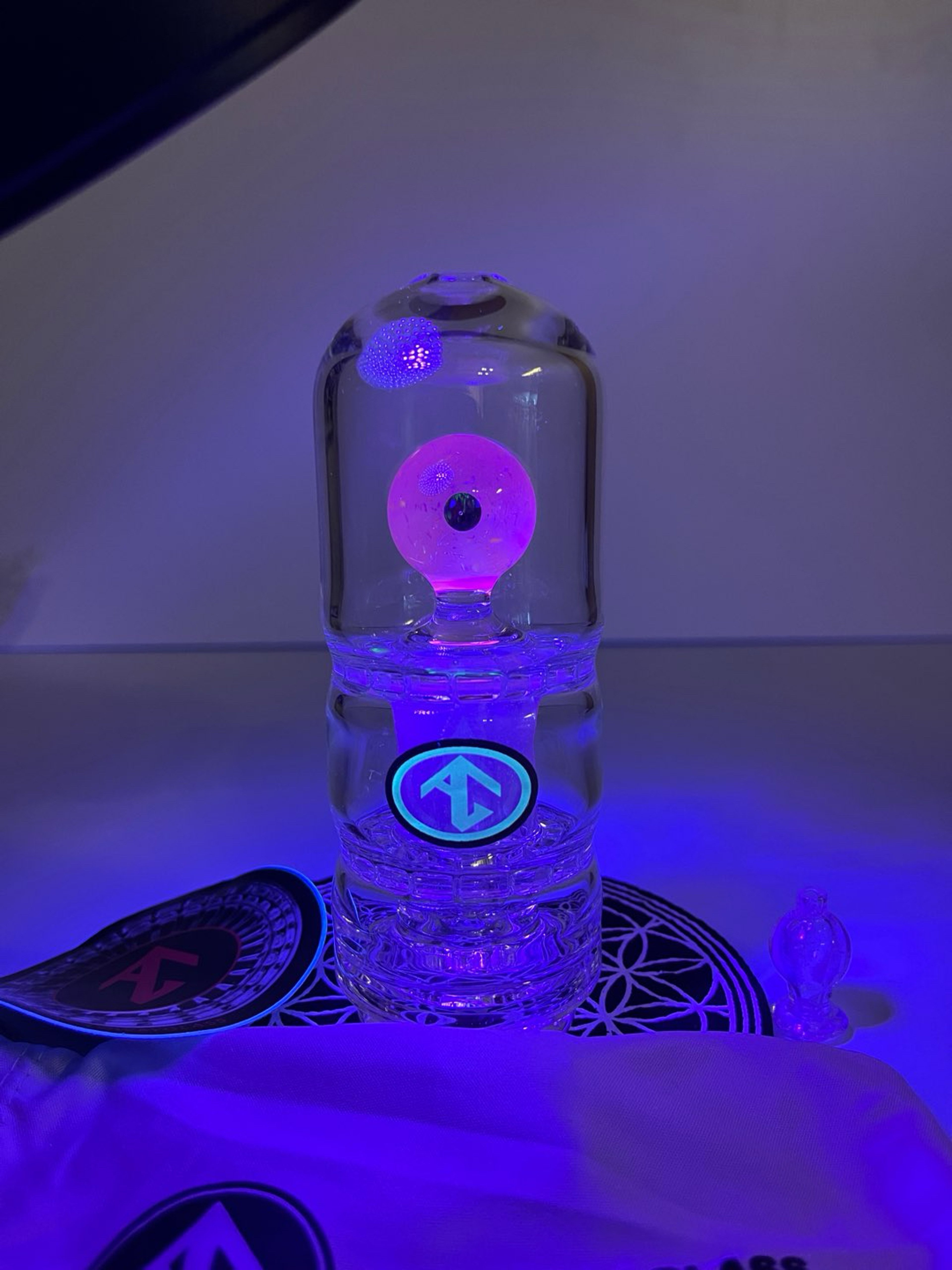 Preview pic of Galloway Glass Double Rachet Perc Puffco Peak or Peak Pro top comes with bubble cap