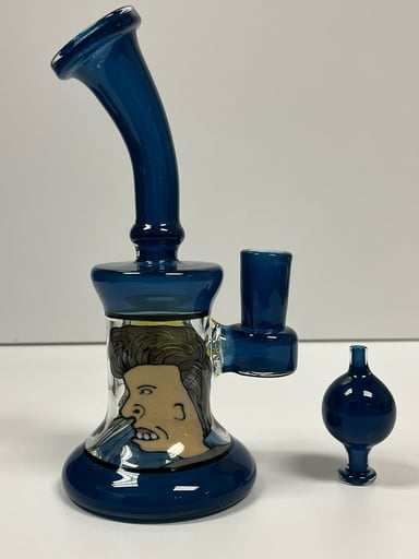 Preview pic of Windstar Glass Beavis and Butthead rig with matching Bubble cap 14mm 90