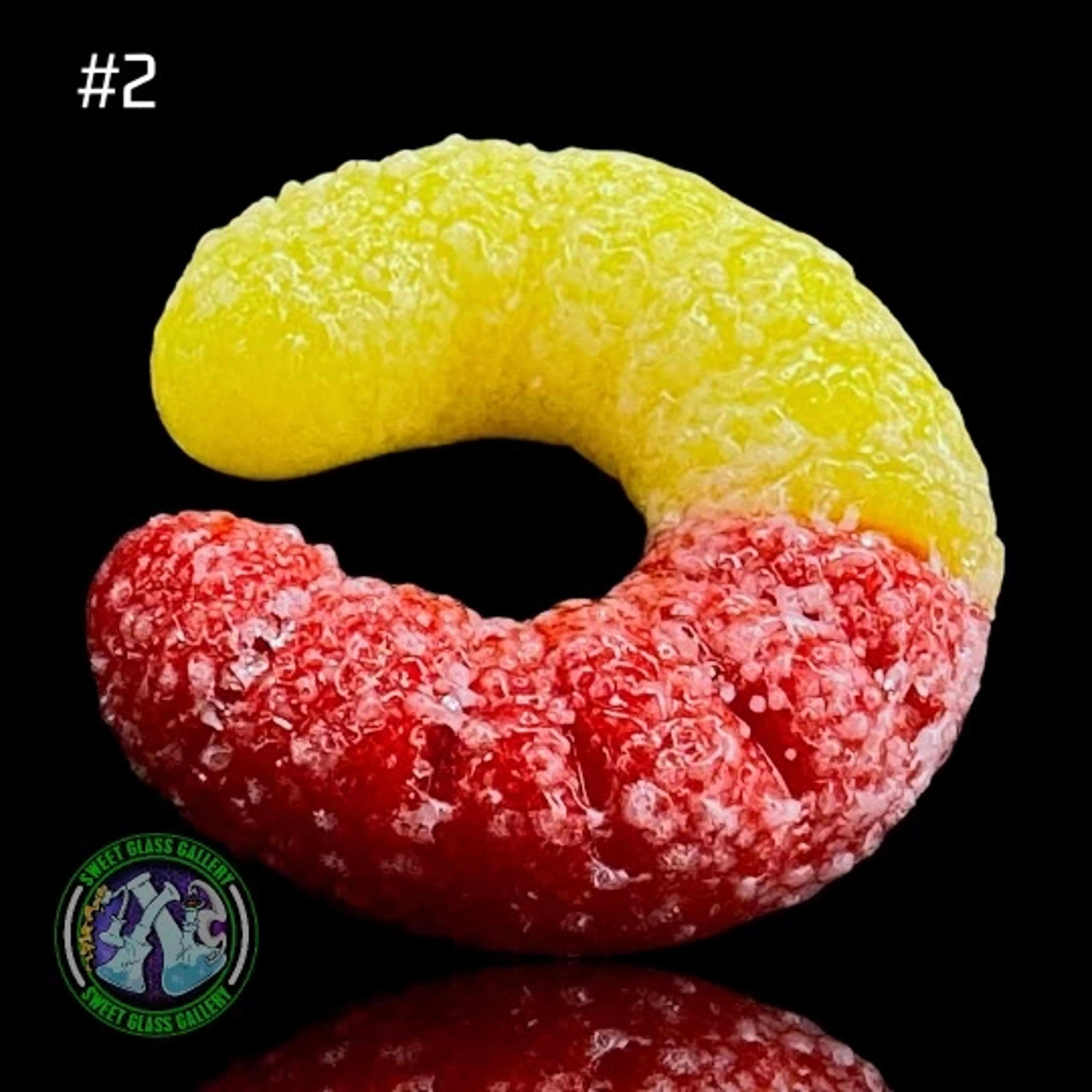 Preview pic of Emperial Glass - Marble/Cap Stand #2 - Sour Gummy Worm