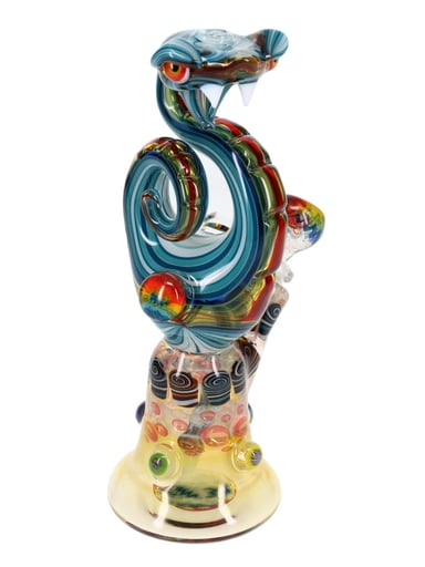 Preview pic of Niko Cray X Chunk Glass X Cowboy Glass Rainbow Snake Beaker