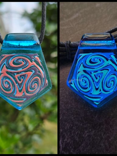 Preview pic of Pastel Blue Layered Glow Pendant