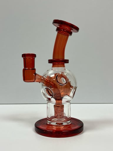 Preview pic of FatBoy Glass Exo rig in Pomegranate glass color 14mm 90