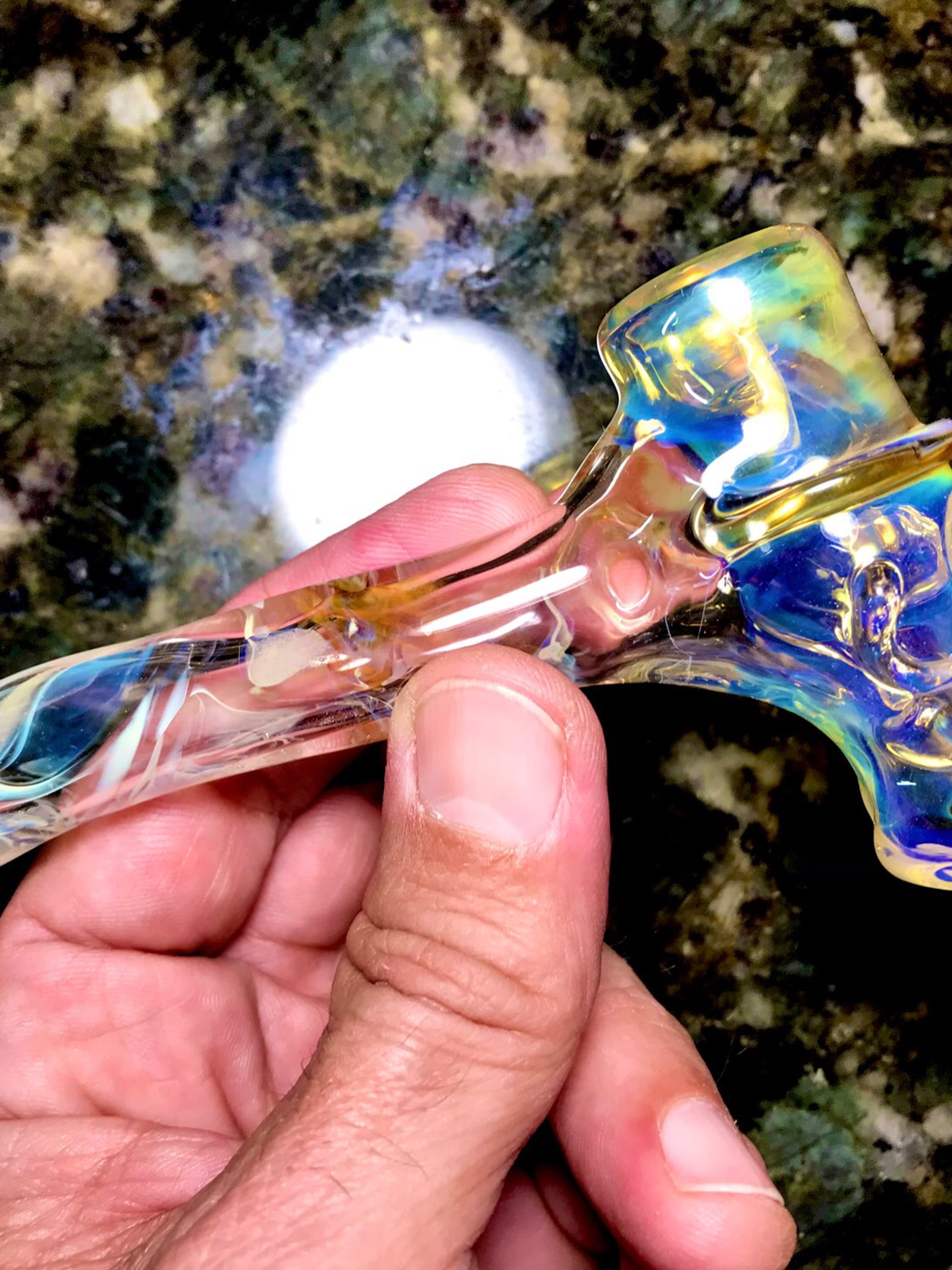 Preview pic of Bob Snodgrass Top Hat Skull Hammer Glass Pipe