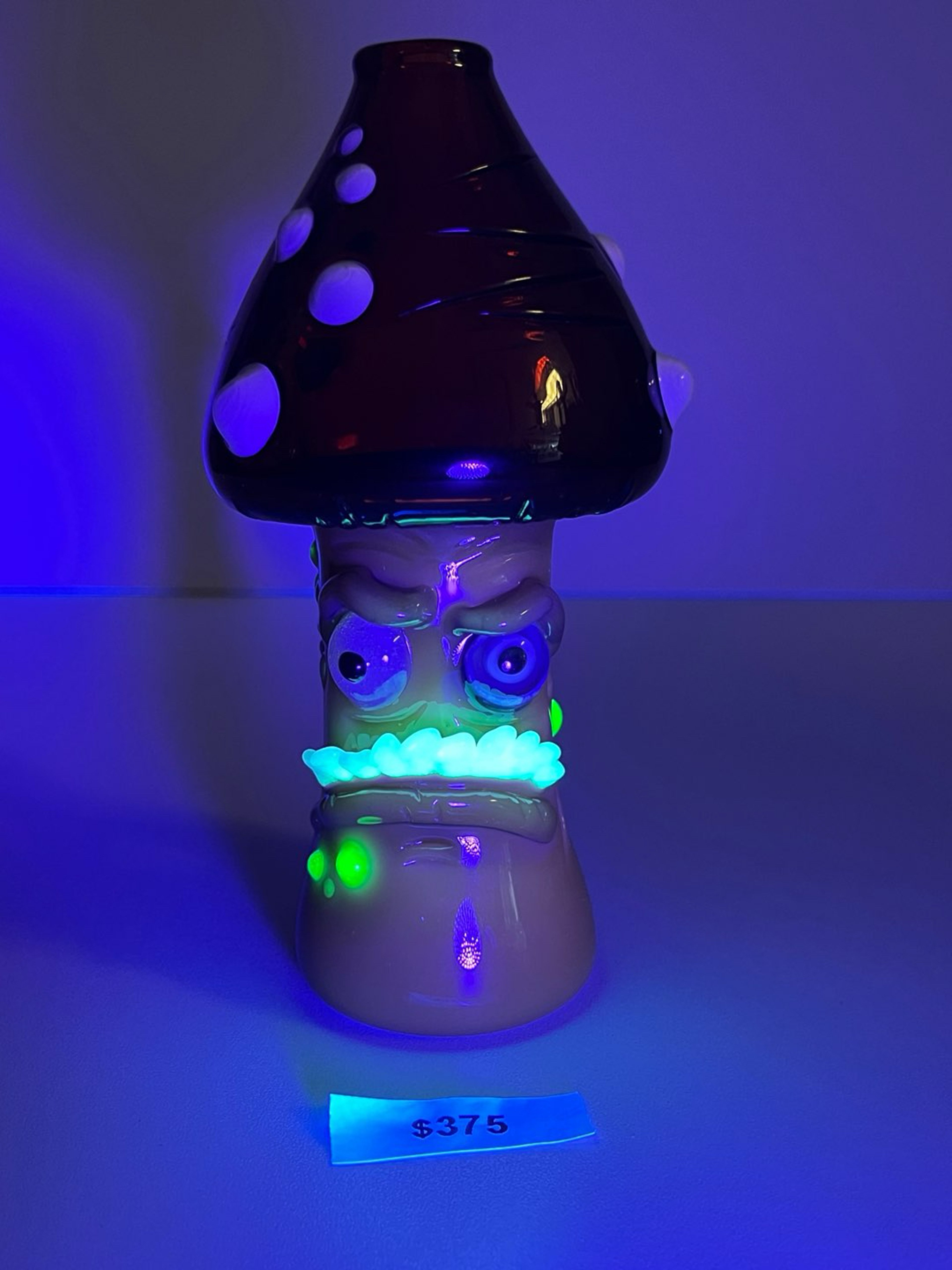 Space Glass Mushroom rig glow in dark black light accents image 0