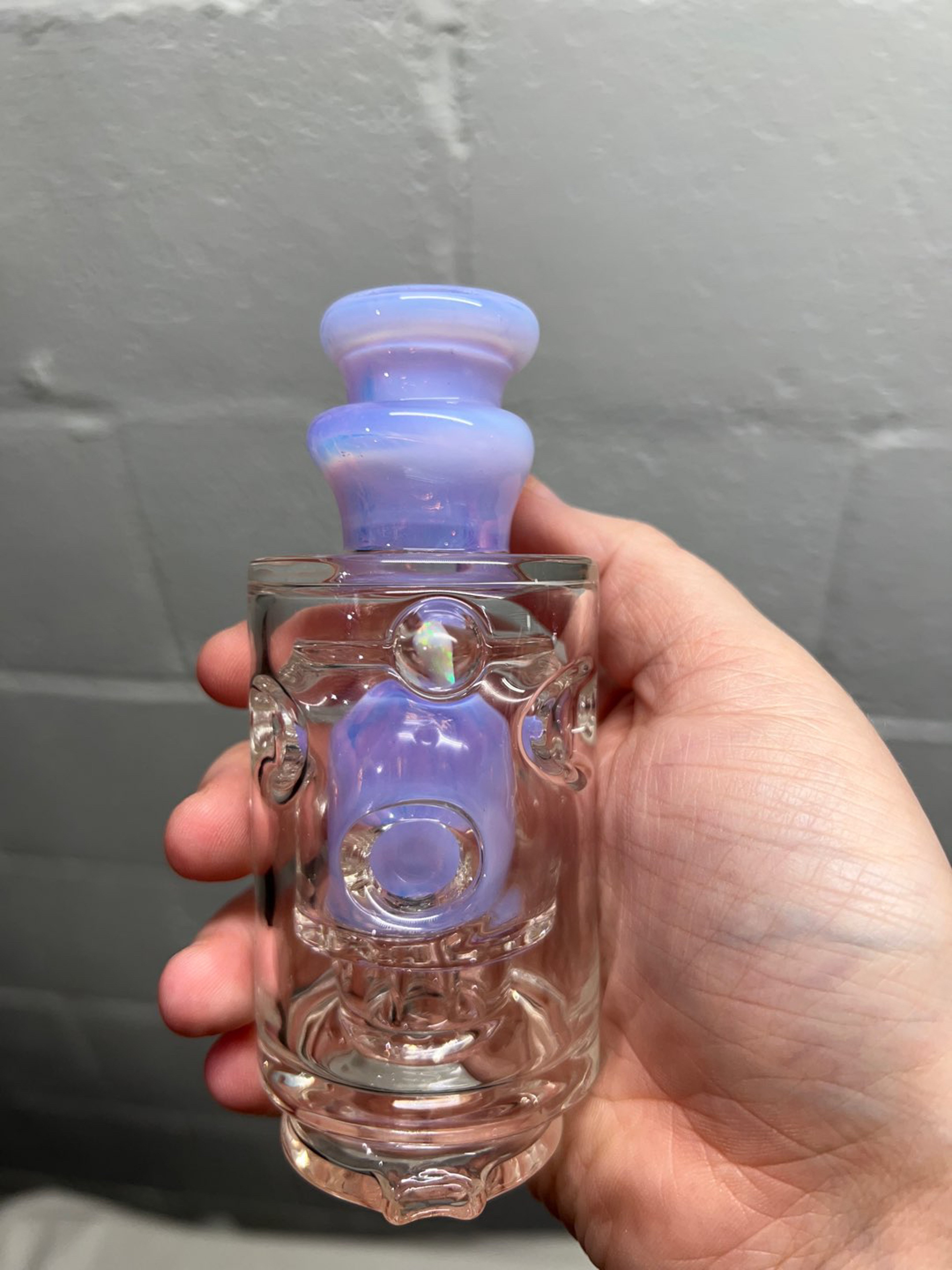 Preview pic of Randohm Glass Straight Fab Opal Puffco Peak Top Attatchment