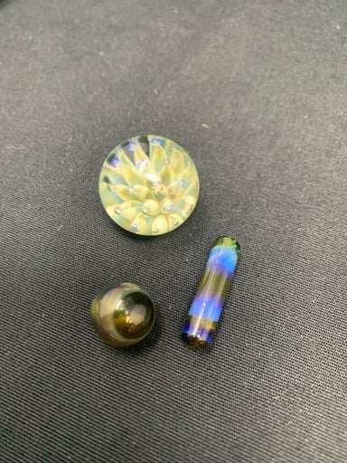 Preview pic of Blue Sky Glass Mystery Adventurine Terp set