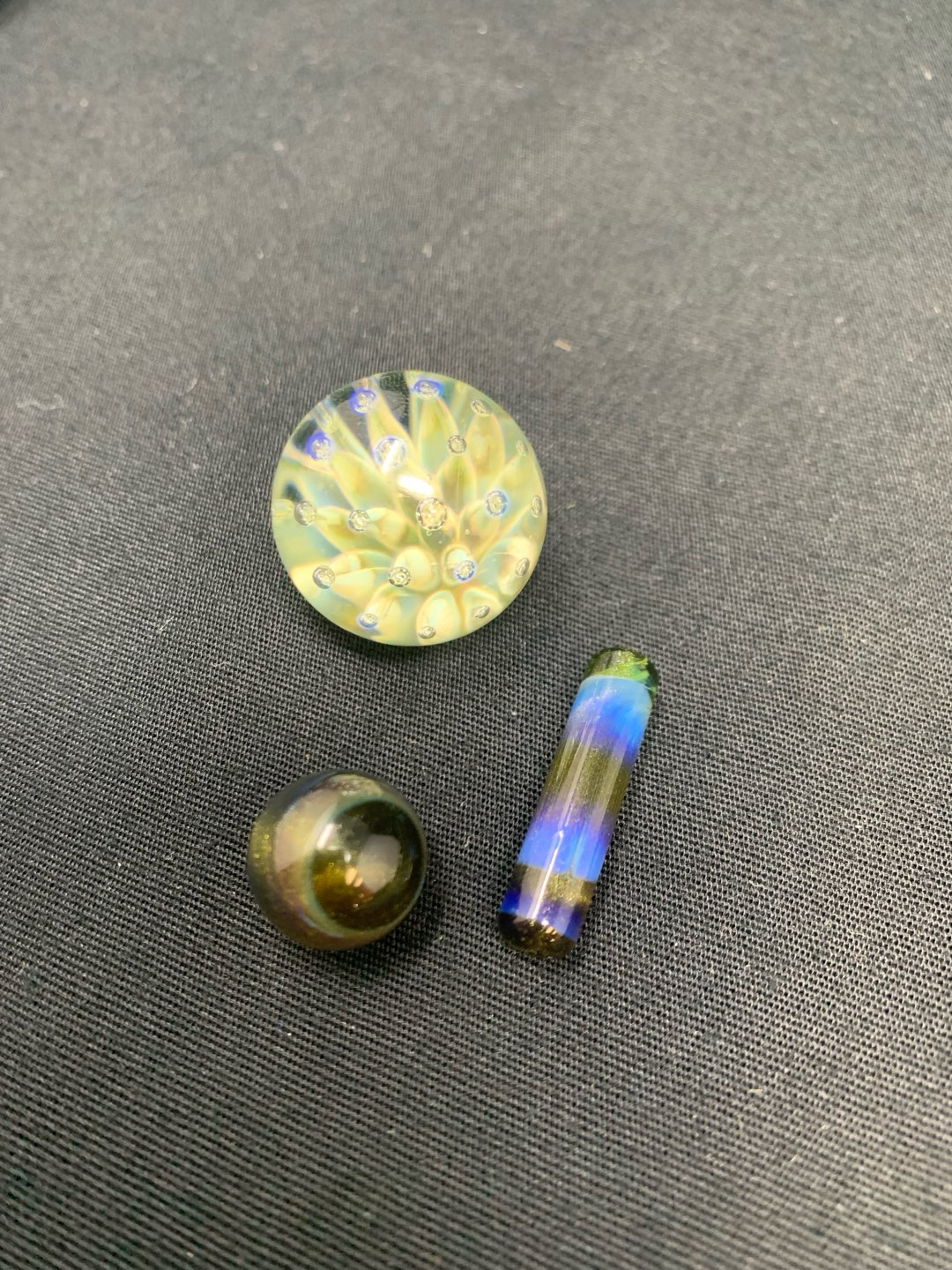 Preview pic of Blue Sky Glass Mystery Adventurine Terp set