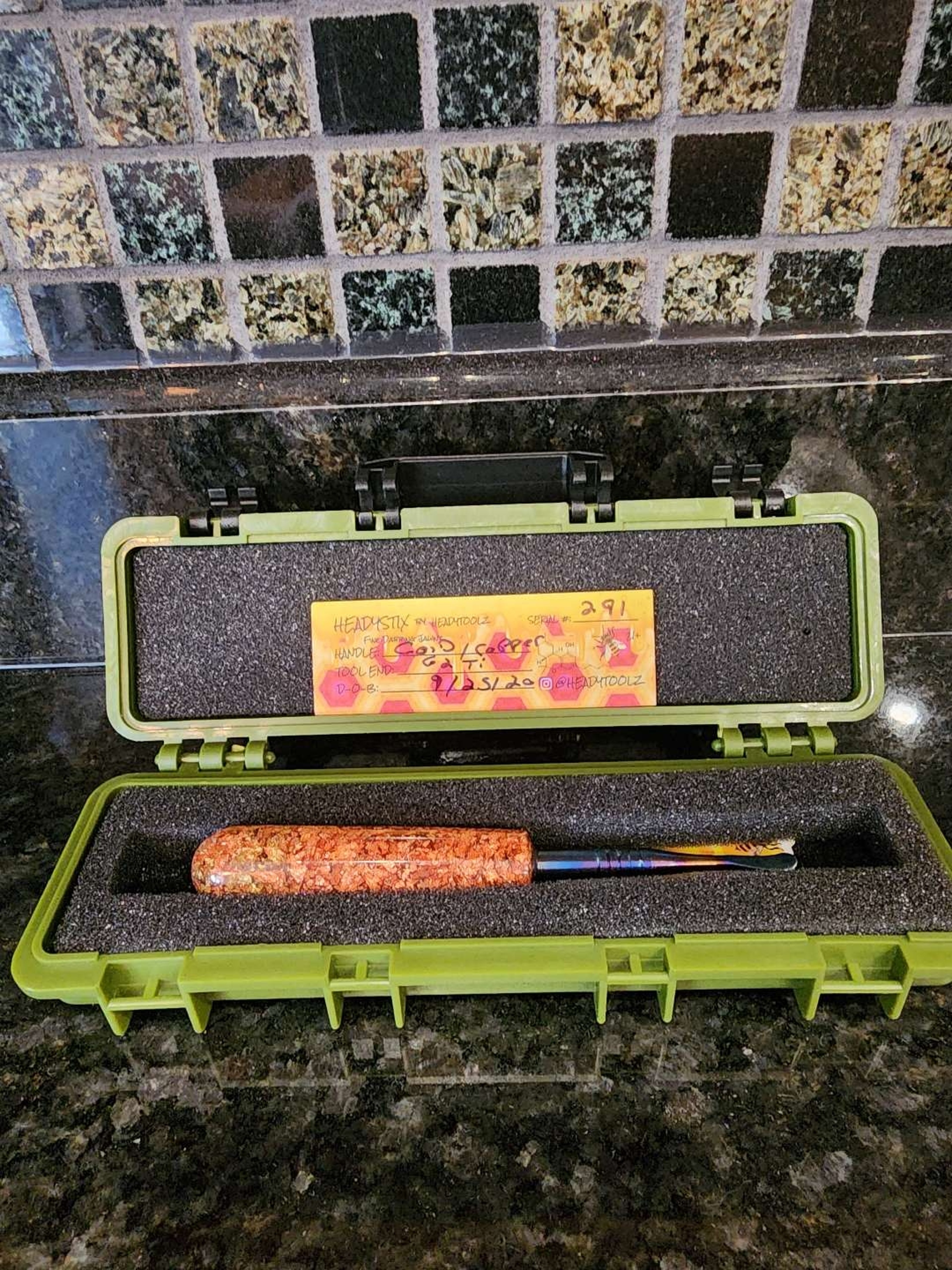 Preview pic of Headystix by Headytoolz gold/copper dab tool serial #291