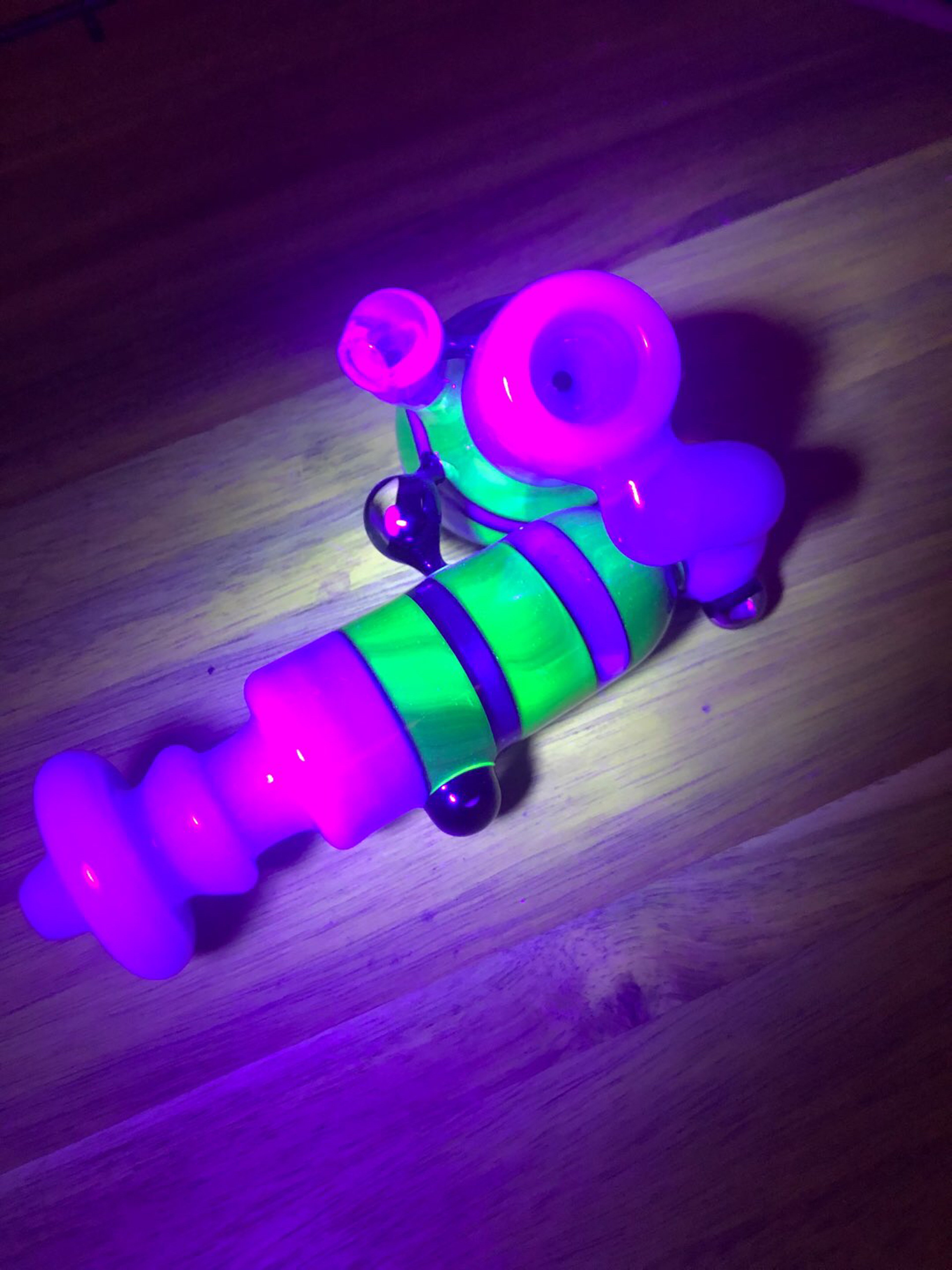 UV Reactive Black and Blue and Opals Too Hand Pipe image 0