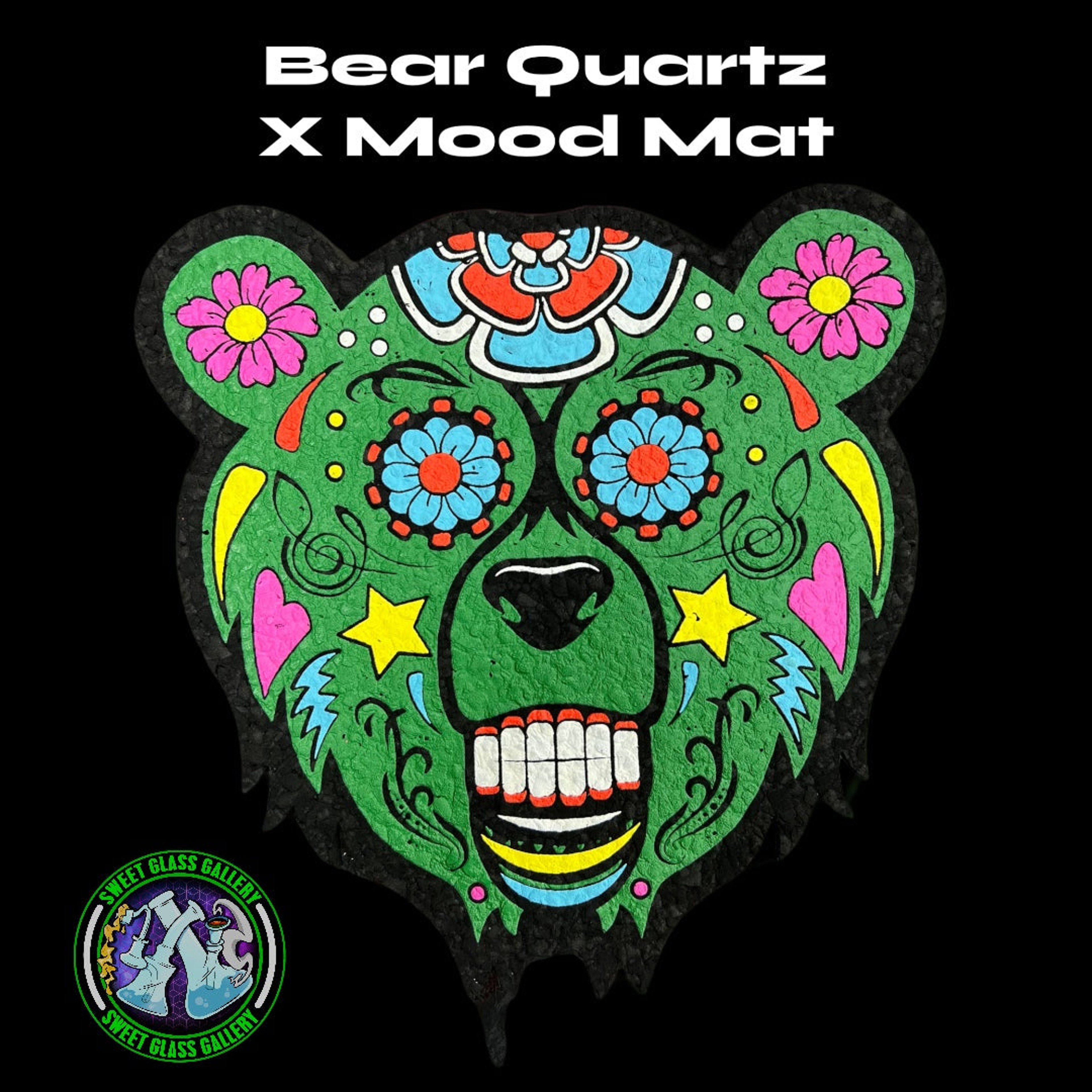 Preview pic of Moodmats - Dab Mat #26 - Bear Quartz Green Sugar Skull