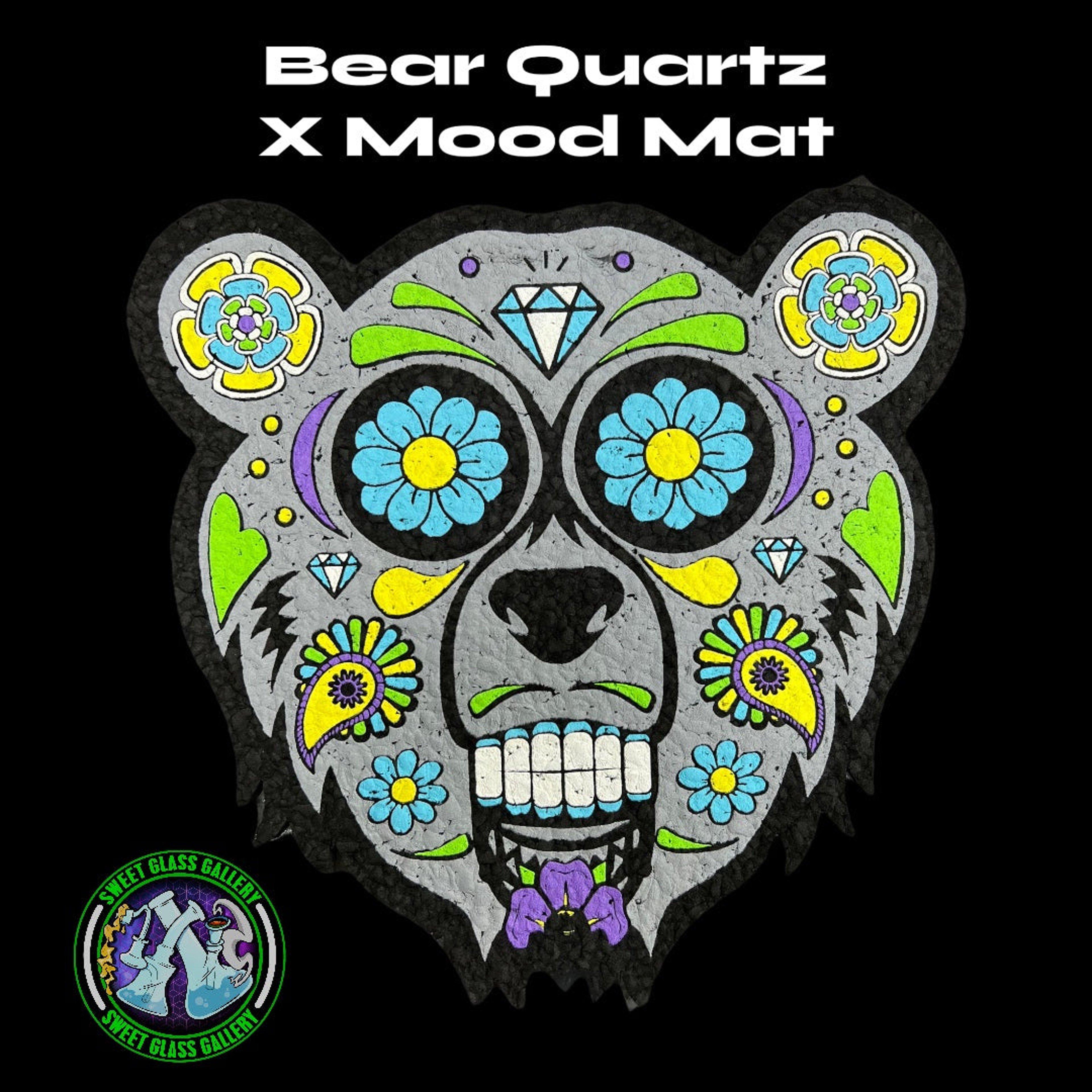 Preview pic of Moodmats - Dab Mat #48 - Bear Quartz Grey Sugar Skull