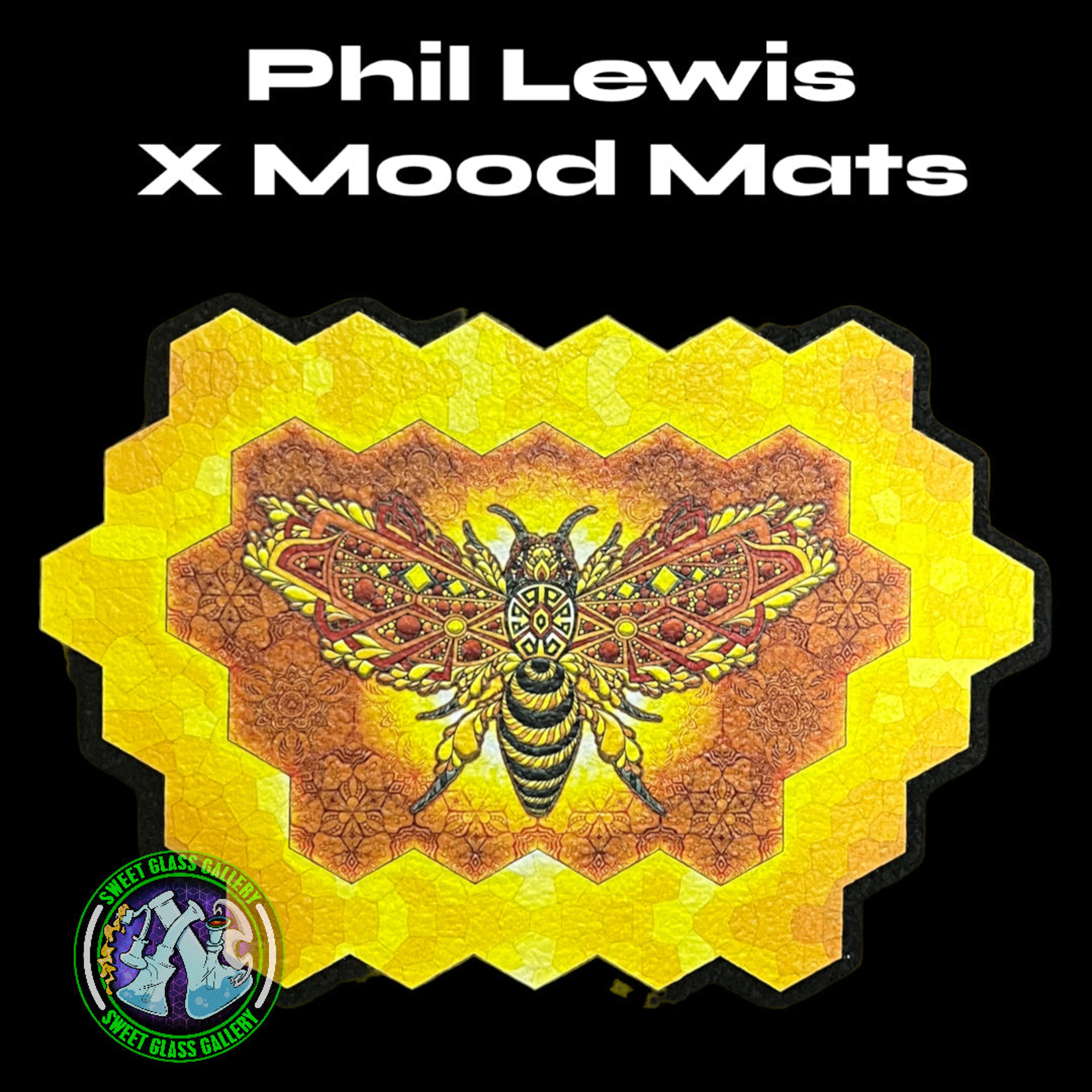 Preview pic of Moodmats - Dab Mat #65 - Phill Lewis Honeycomb Bee