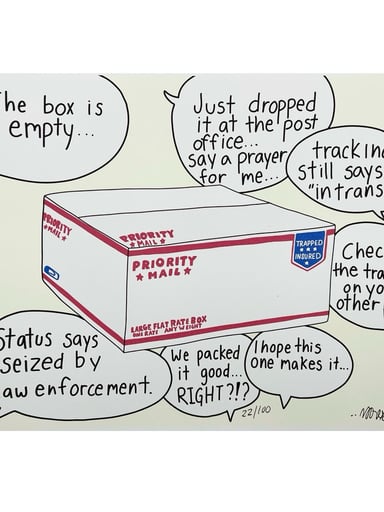 Preview pic of “In Transit” print by Lot Comedy