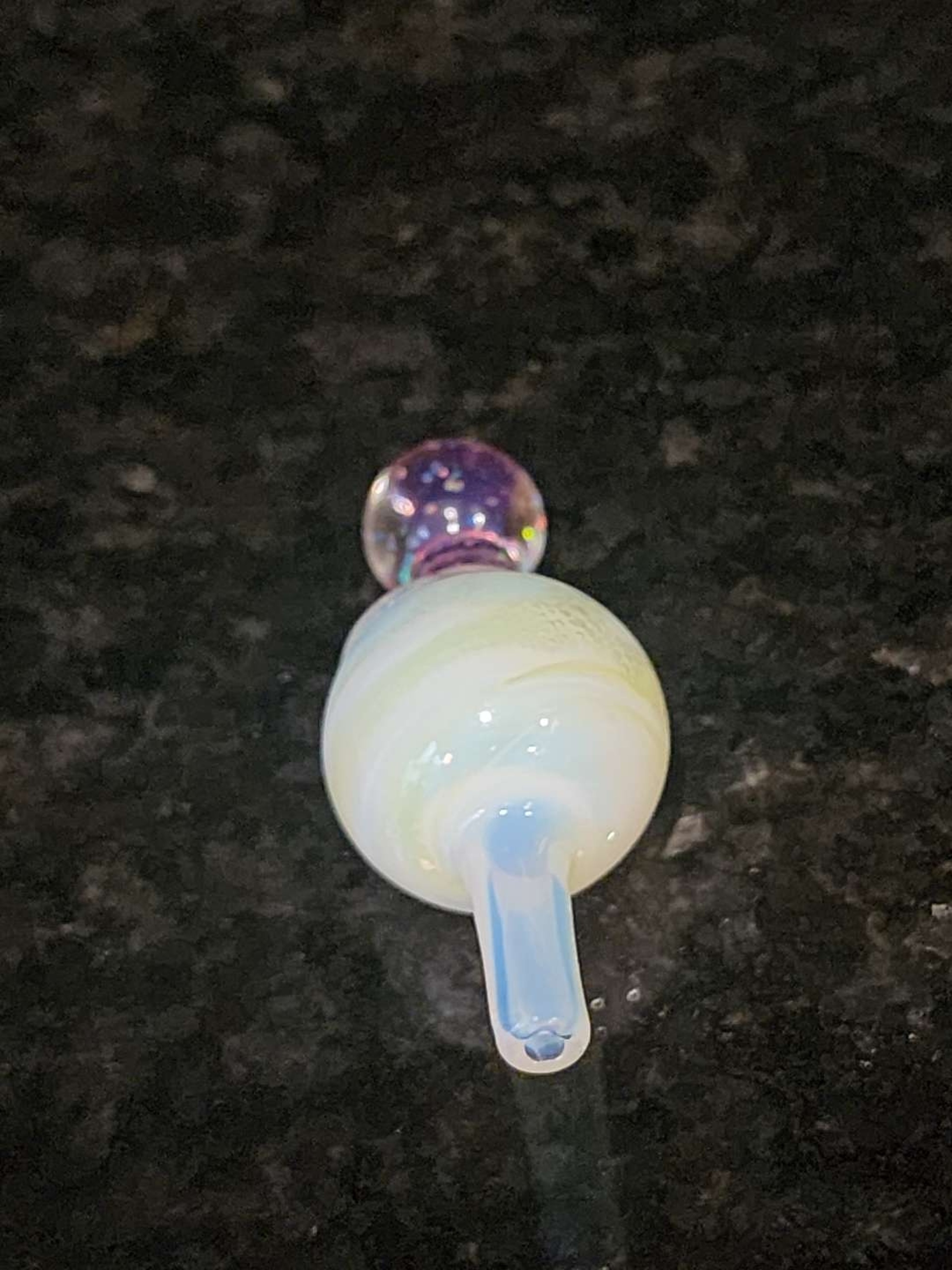 Preview pic of Pre-Owned Paulson Pieces 25mm Bubble Carb Cap - Crushed Opal Top w/UV body